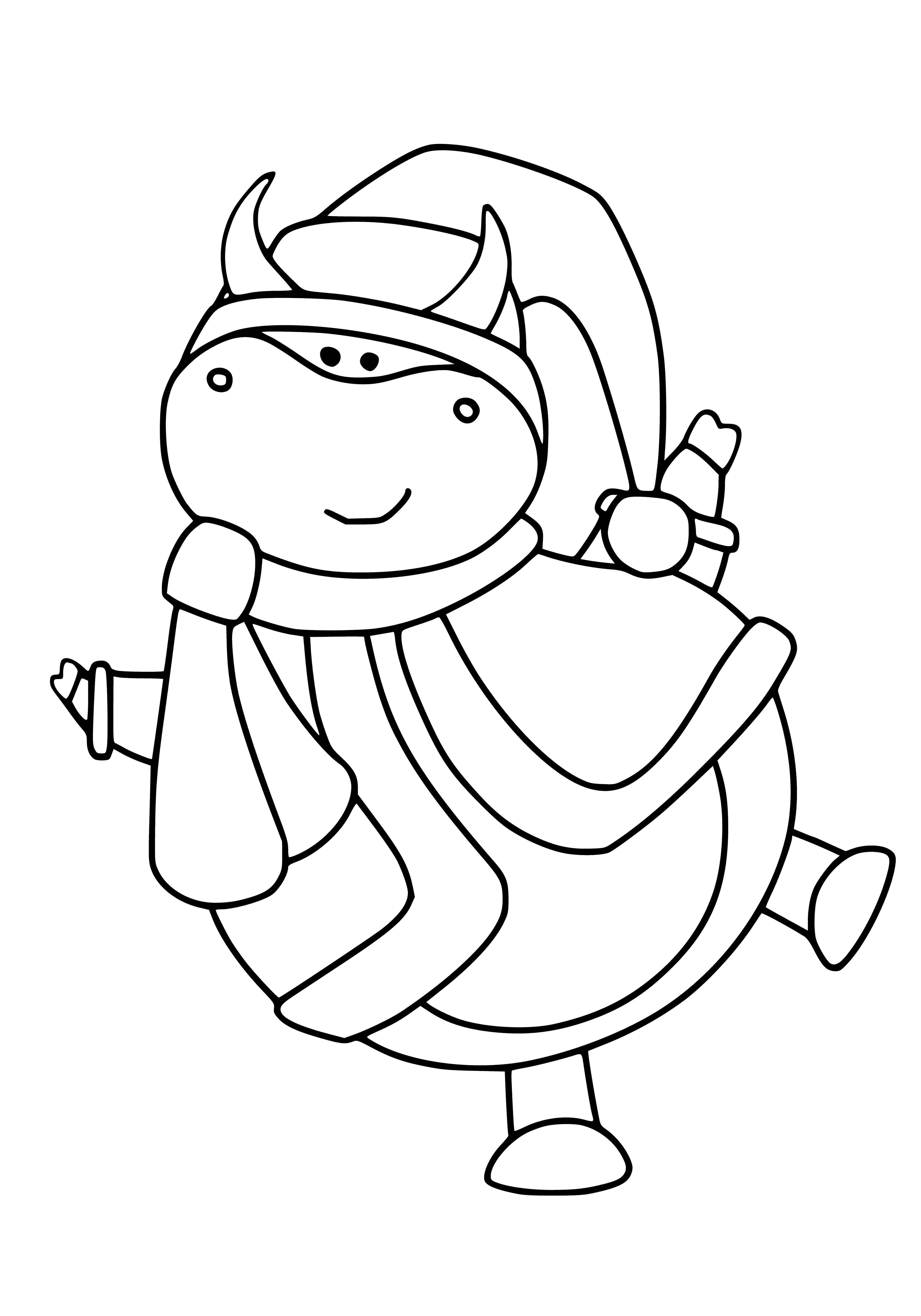 Bull - símbolo do ano, gob de Ano Novo com presentes