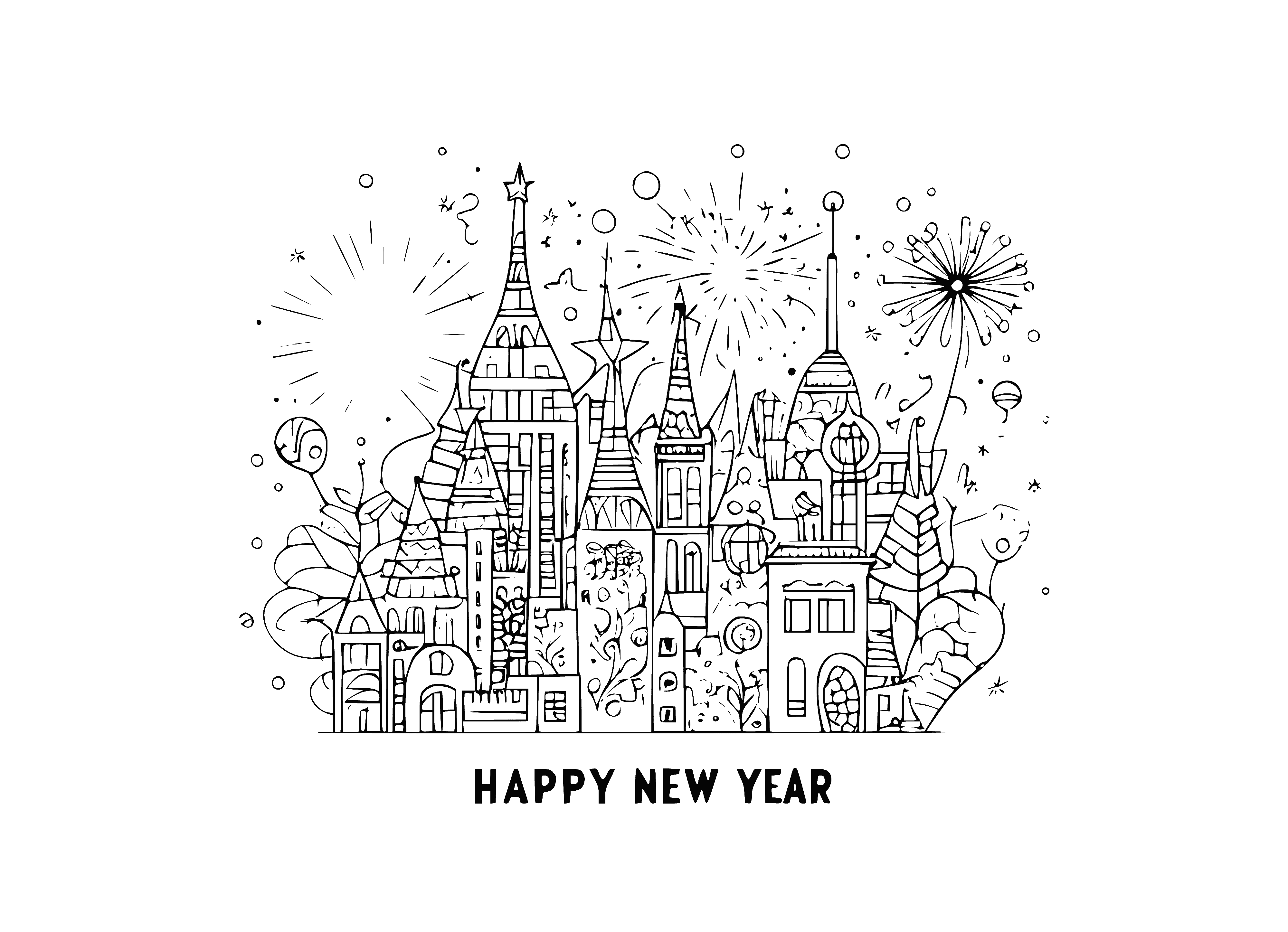 Colorir um touro no fundo da véspera do Ano Novo com a inscrição Feliz Ano Novo 2021