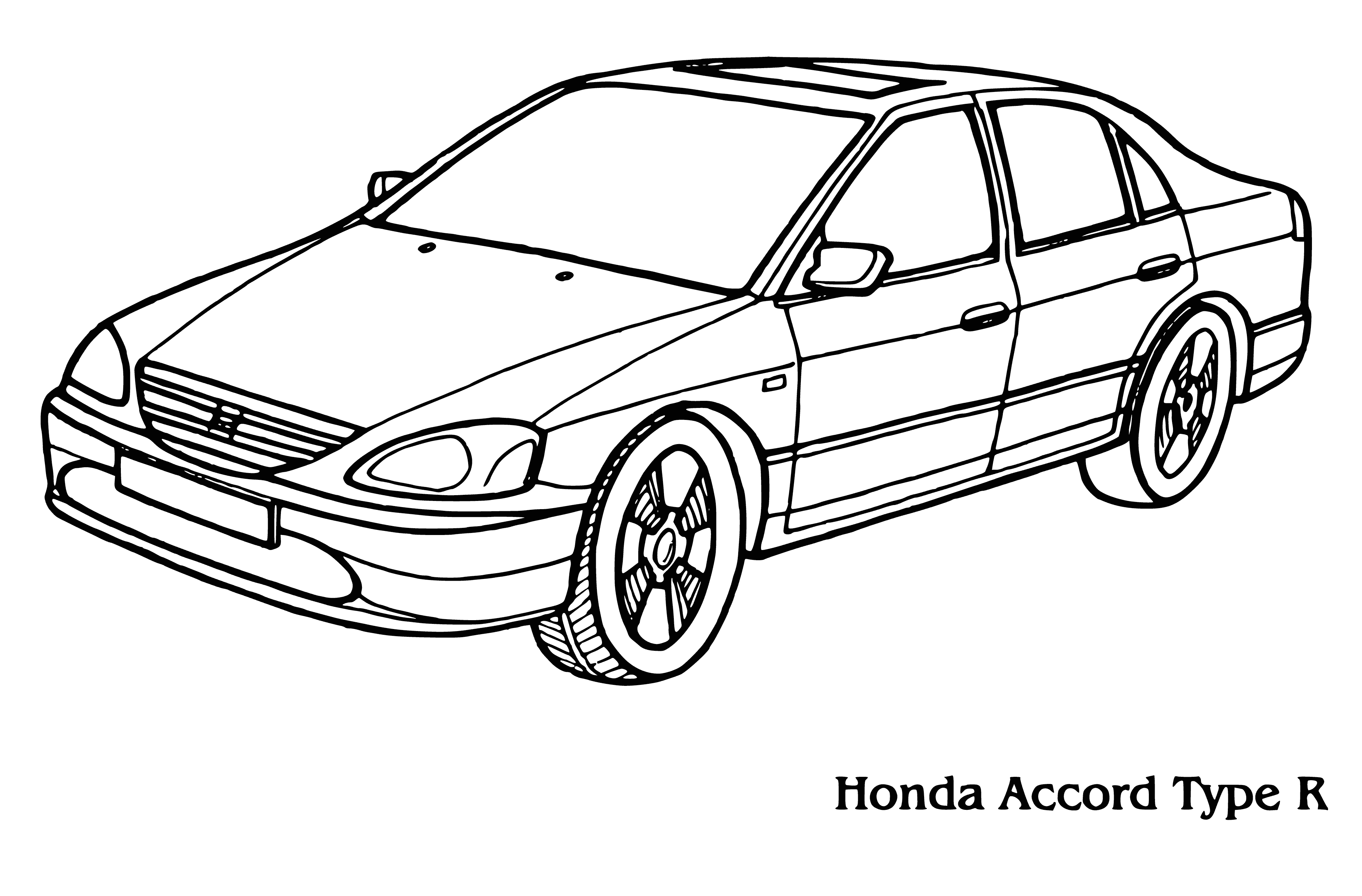 kolorowanka: Typ Honda Accord R samochody dla kolorowanki