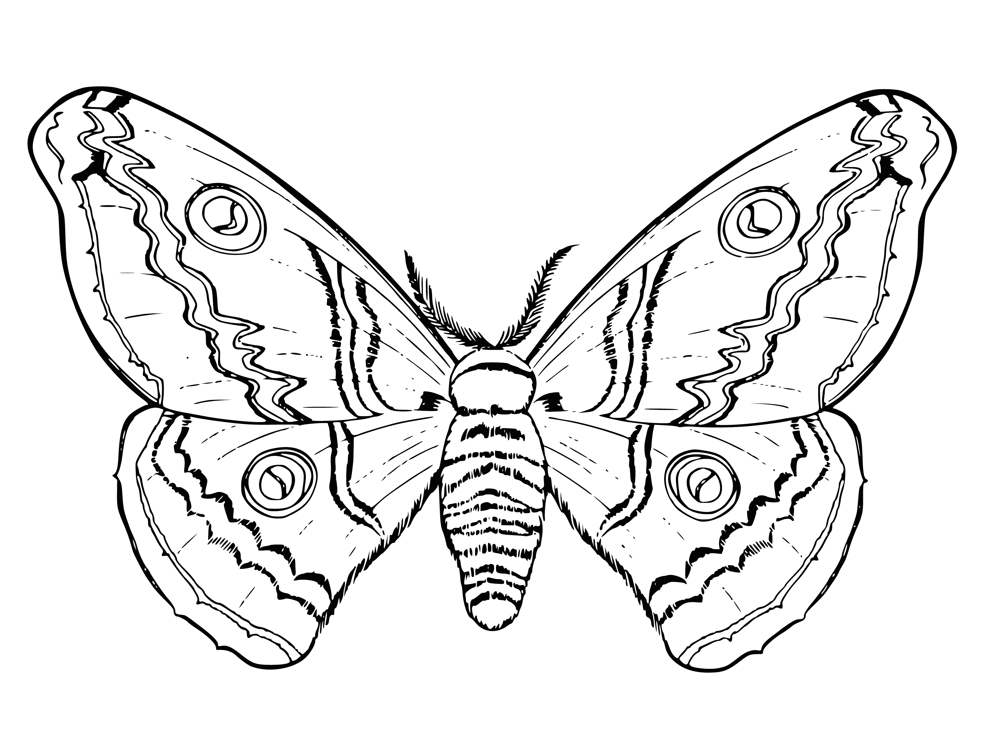 coloring page: Peacock's Eye Butterfly in Coloring