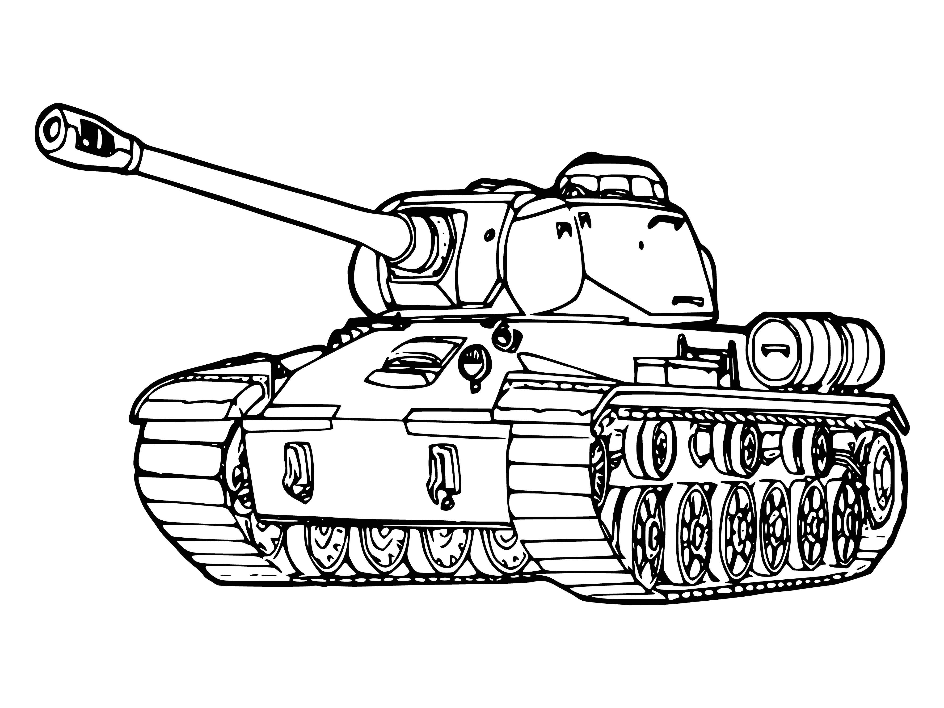 coloring page: Coloring picture of the T-34 tank