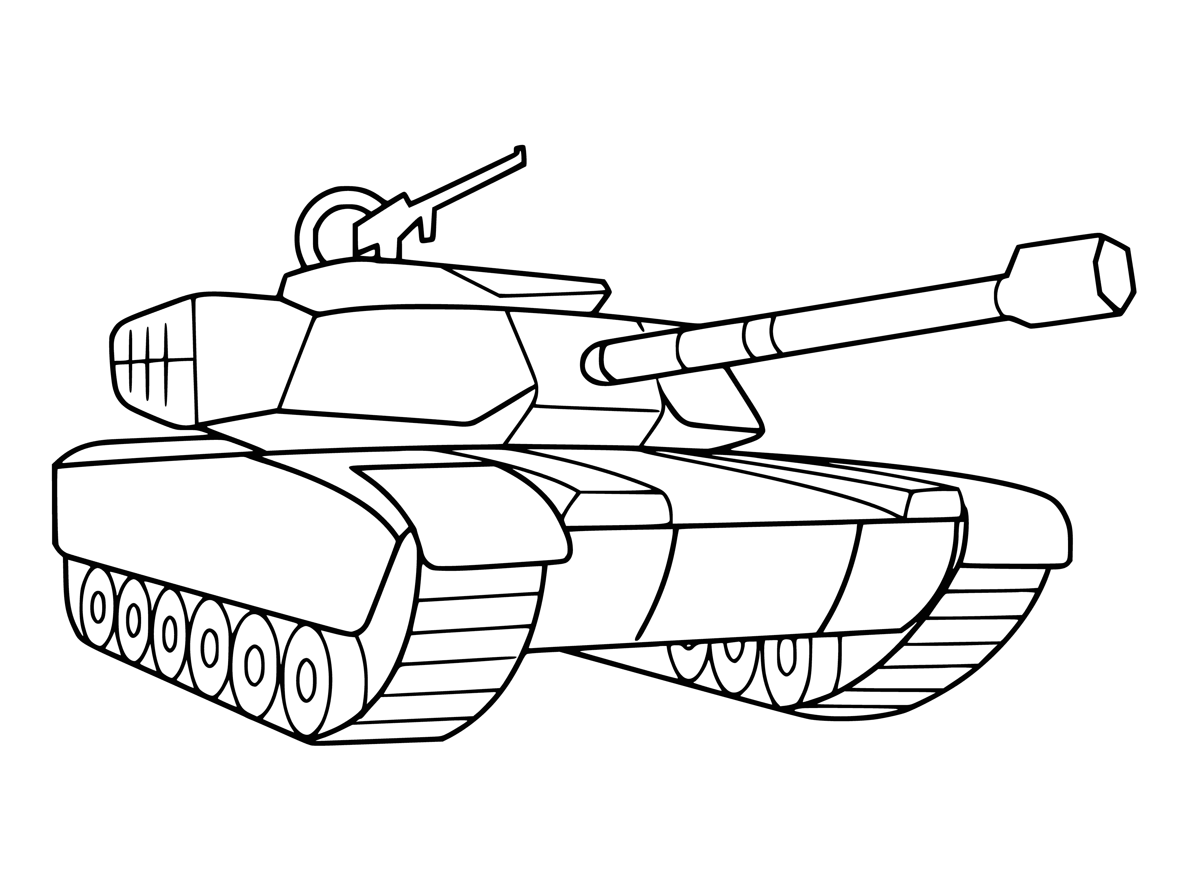 coloring page: Drawing of a tank for painting