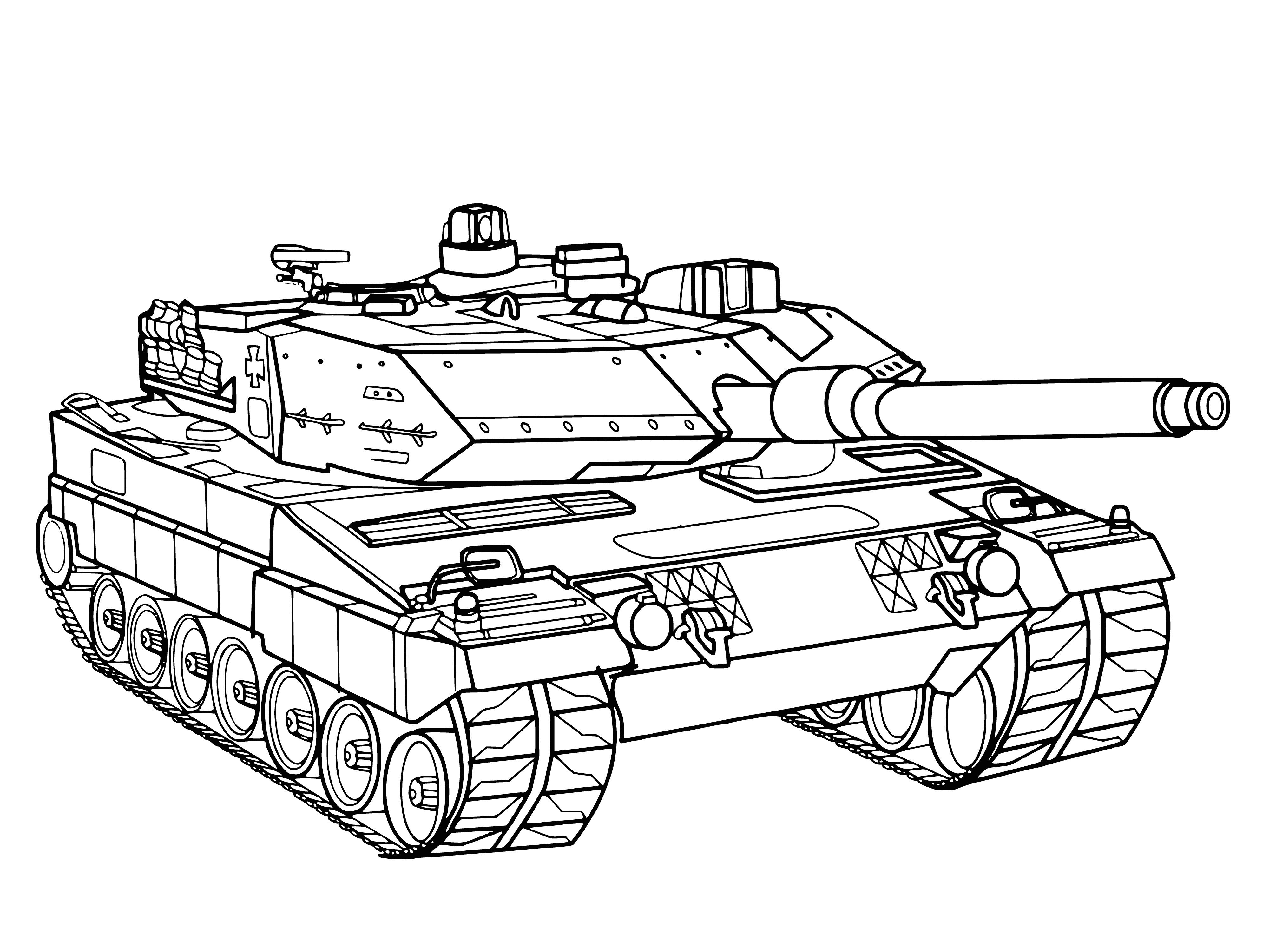 coloring page: Coloring of the German Leopard 2 A5 tank