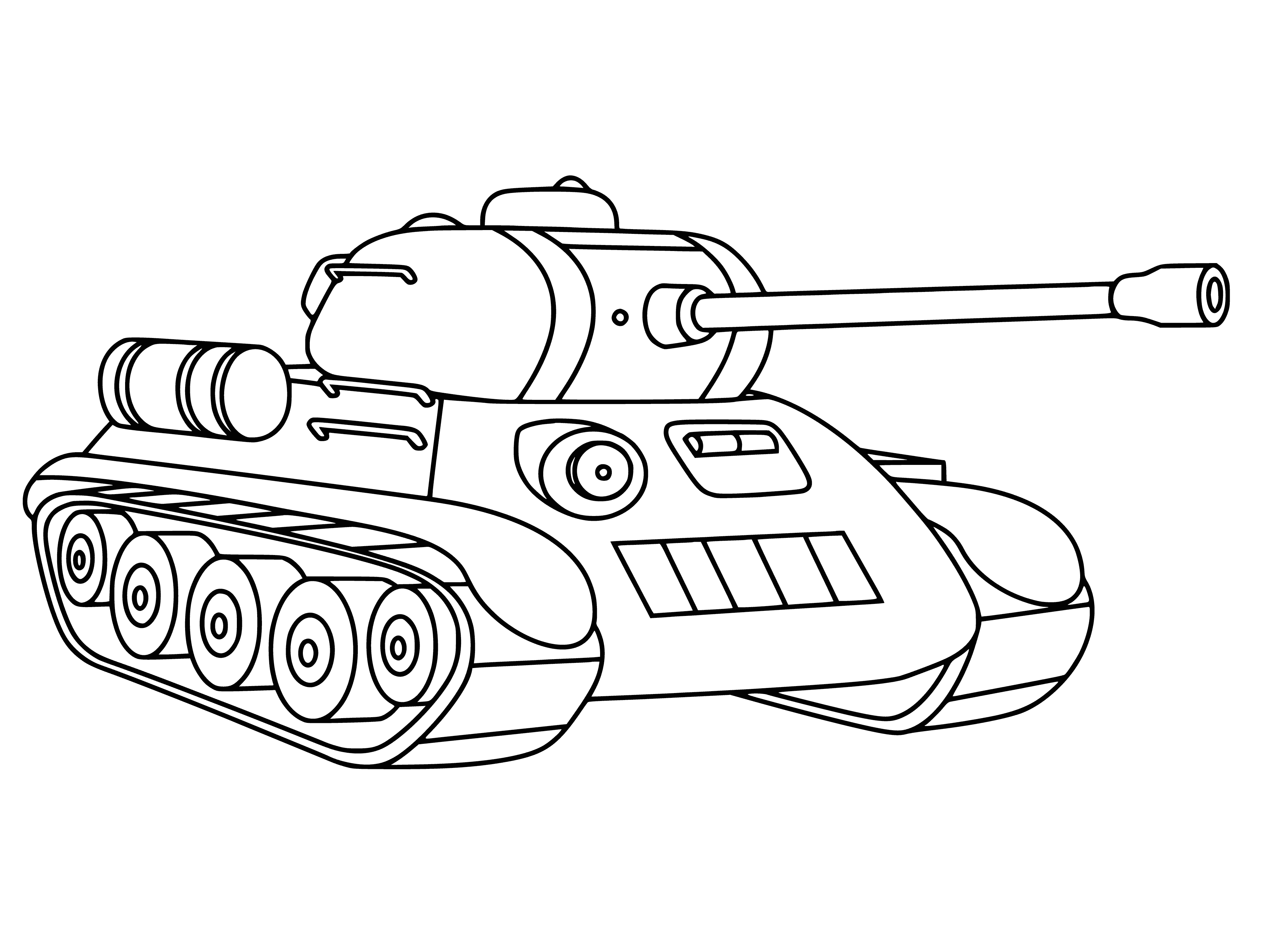 coloring page: Drawing of a tank for painting