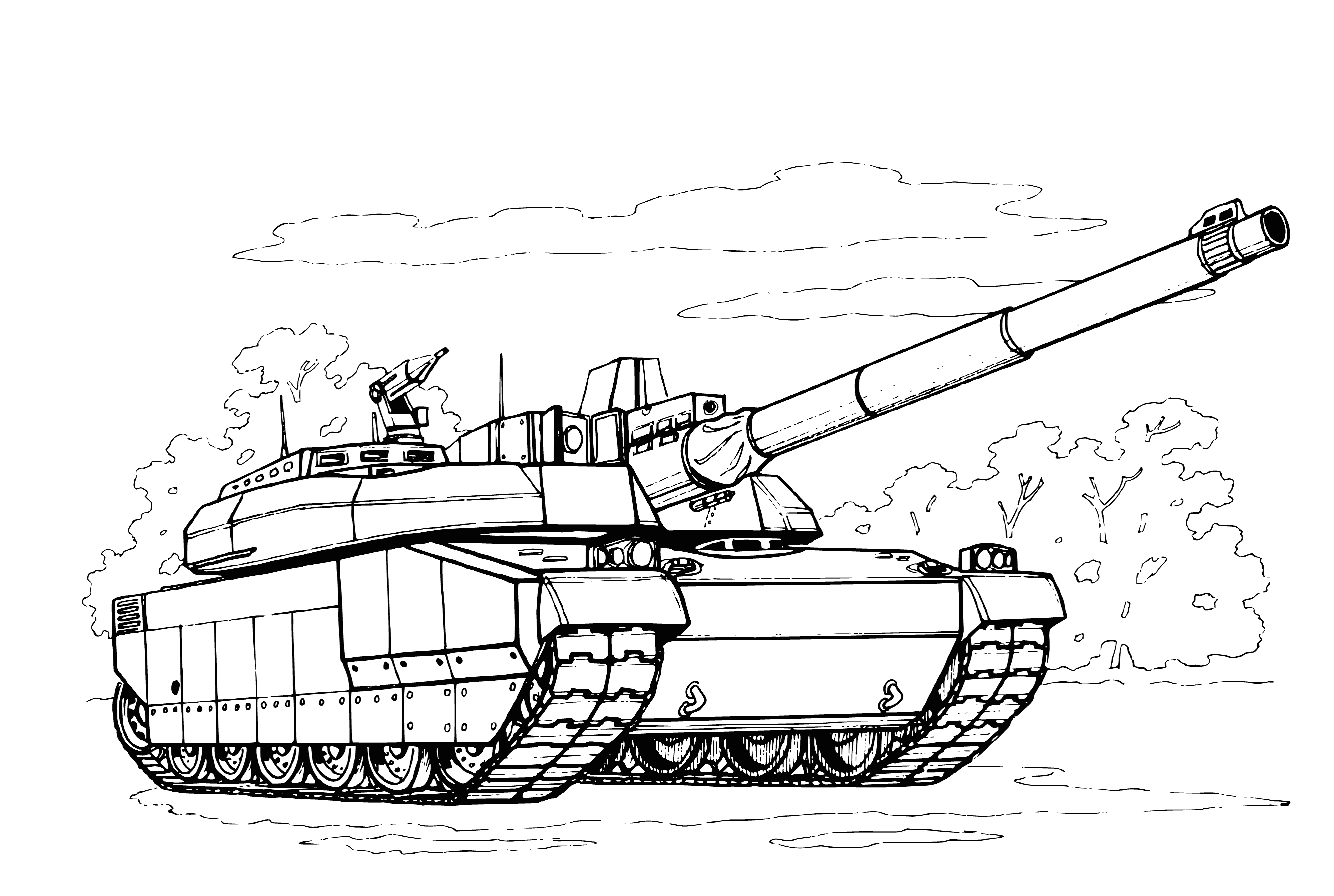 coloring page: Drawing of the Leclerc tank, France