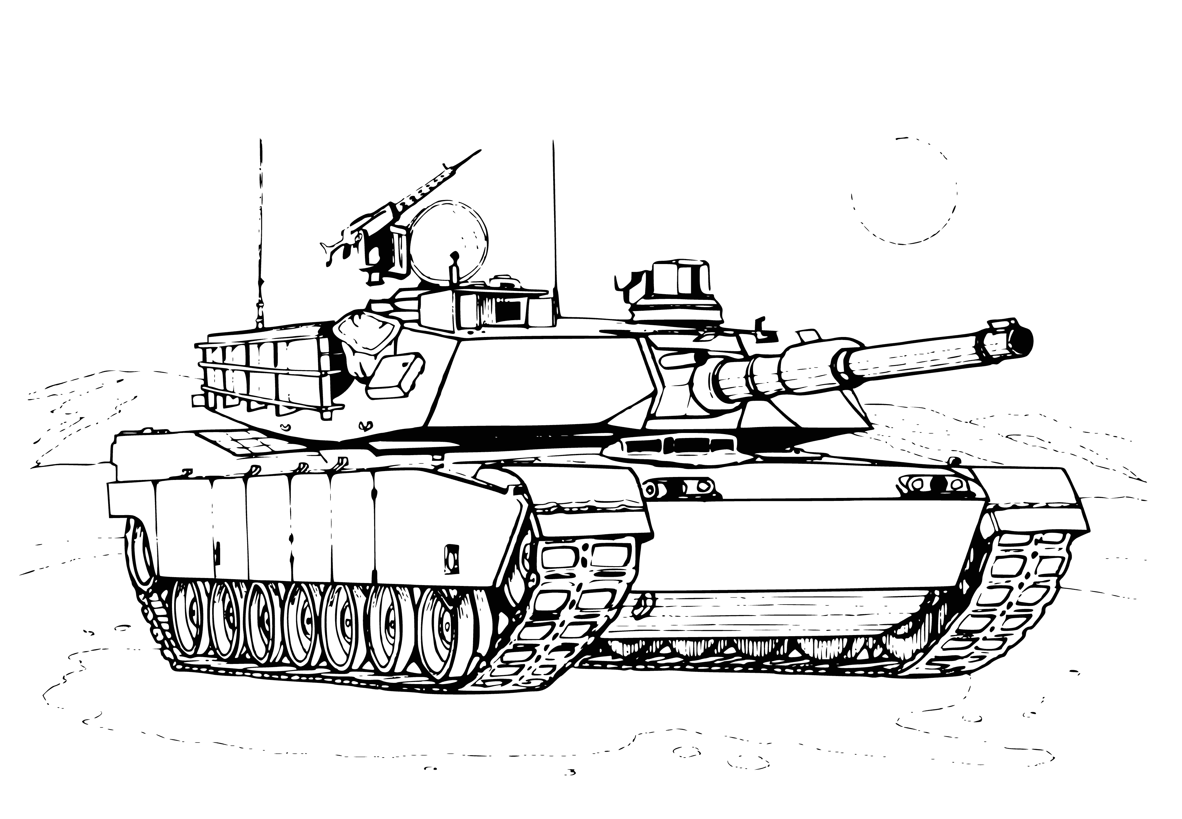 coloring page: Coloring of the M-1 Abrams tank (USA)