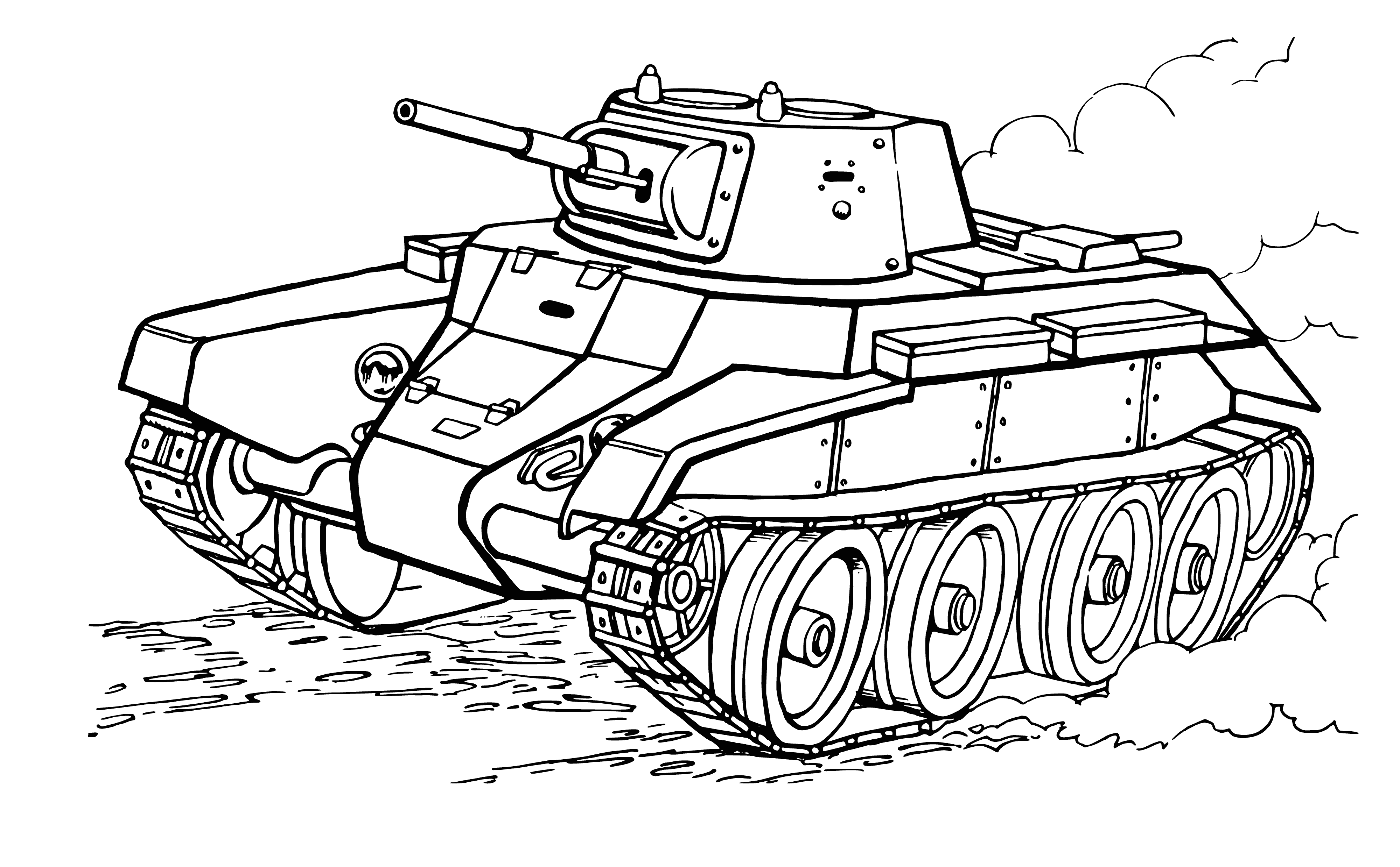 coloring page: Coloring light tank BT-7, Russia