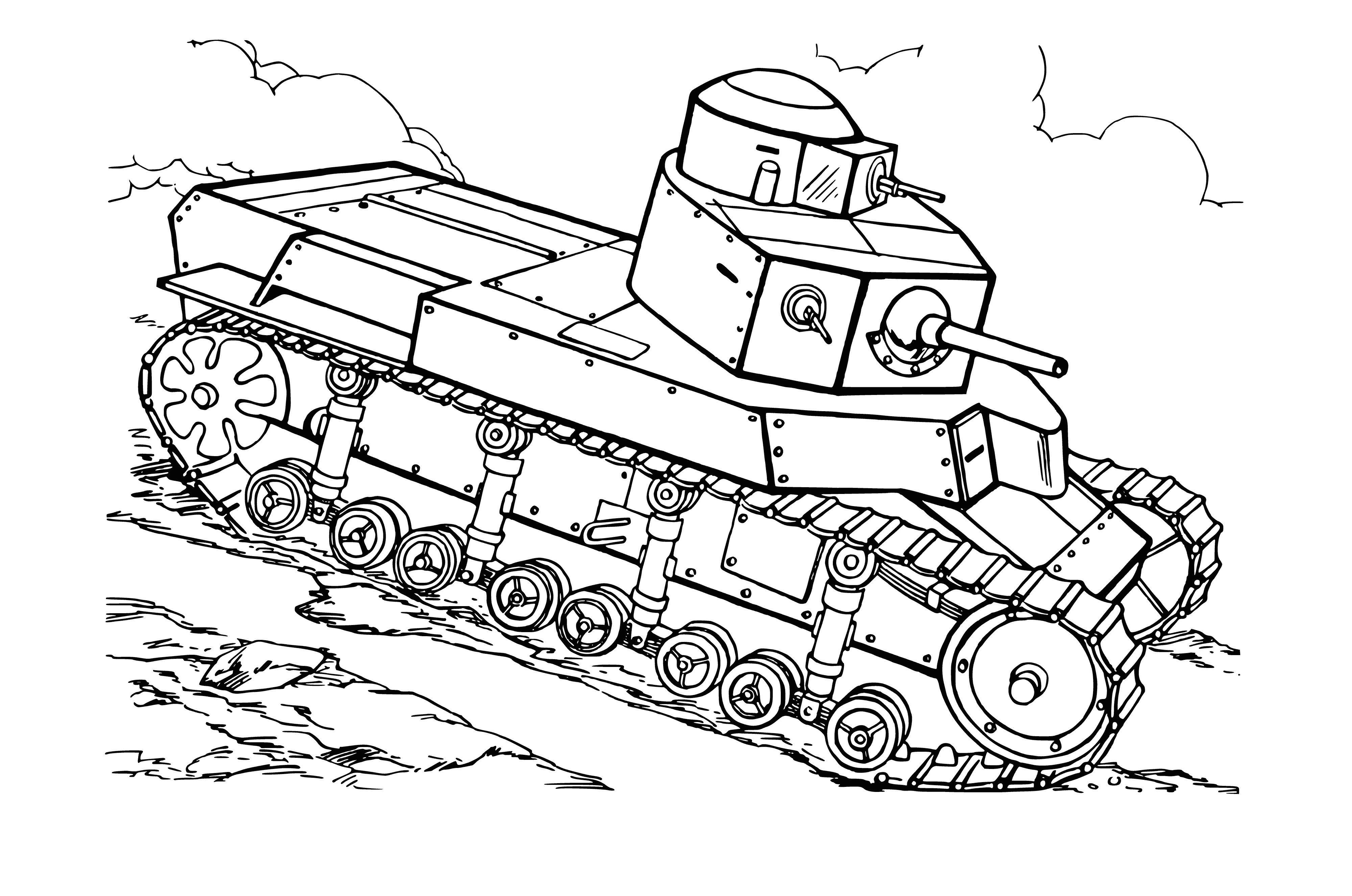 coloring page: Coloring light tank T-24, Russia