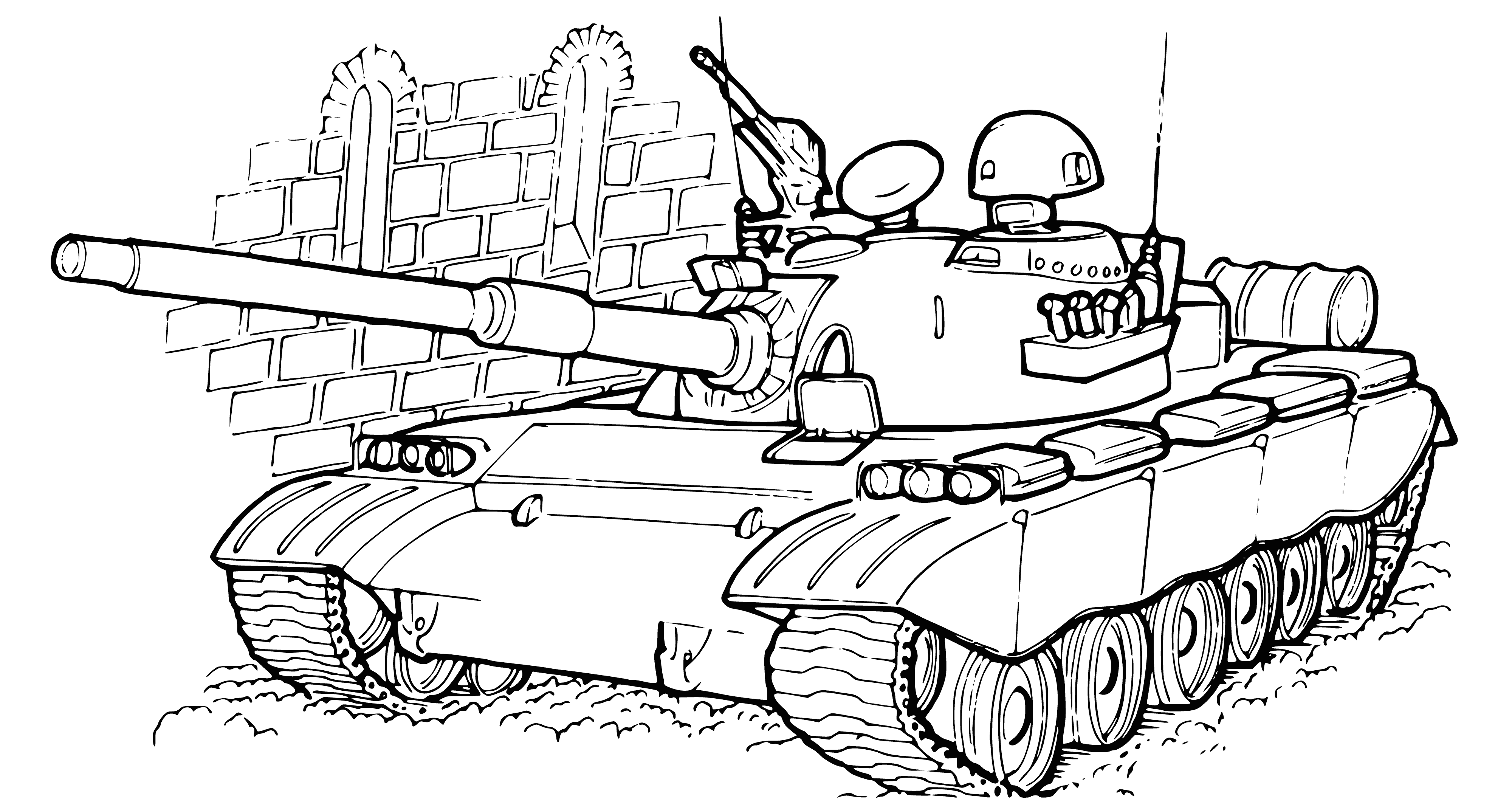 coloring page: Main tank TIP-80, China, 1985