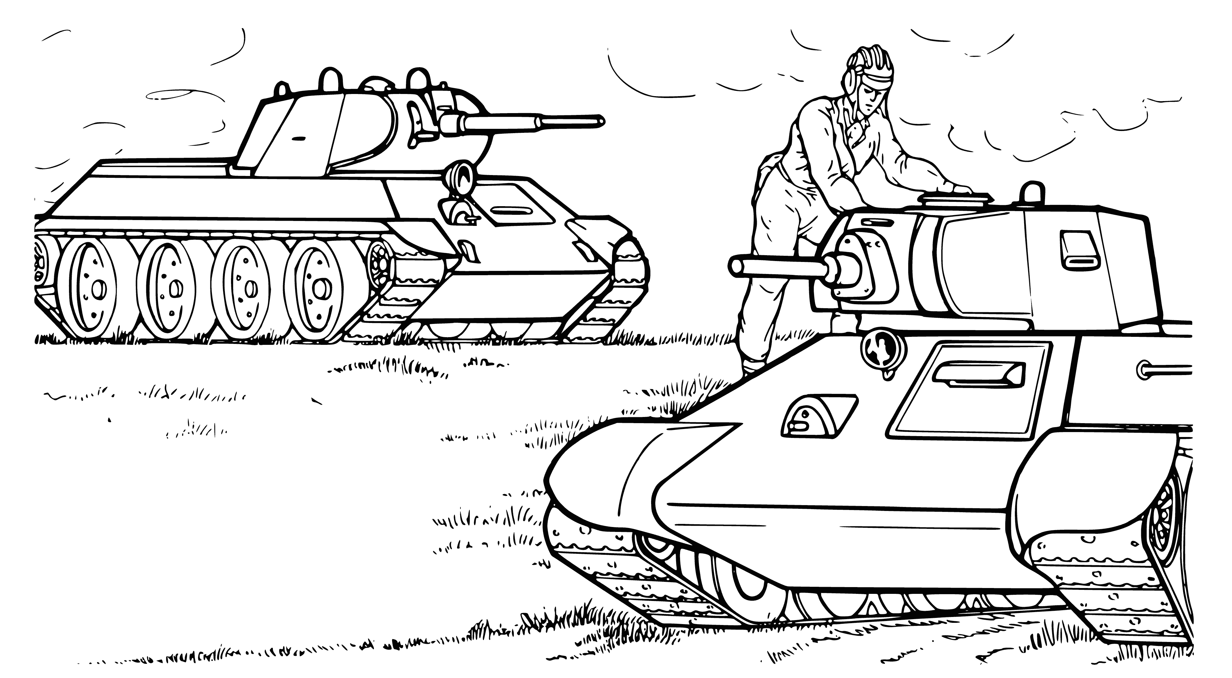 coloring page: Coloring of the MA-20 wheeled-track tank with a description of its characteristics