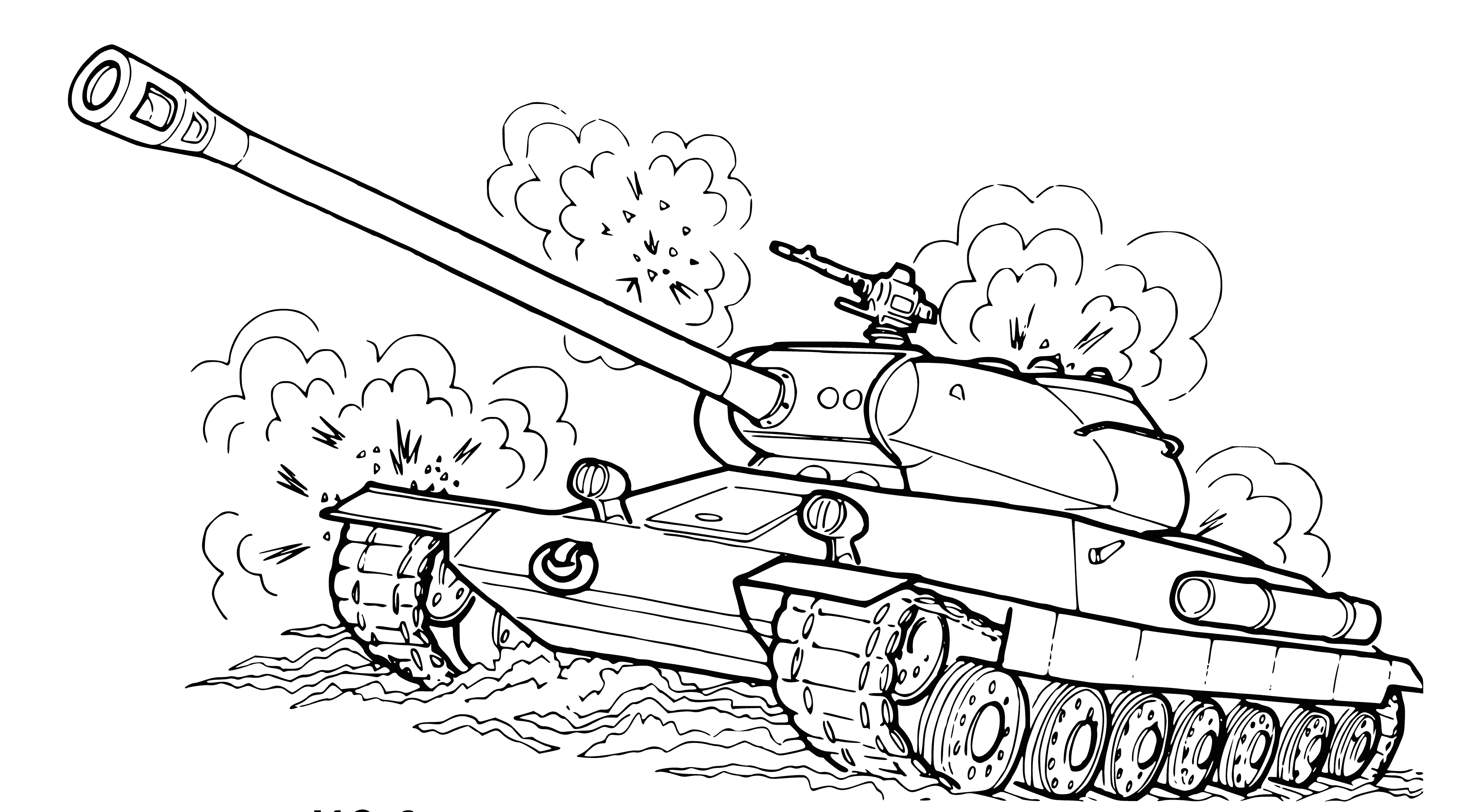 coloring page: Coloring of the heavy tank IS-6