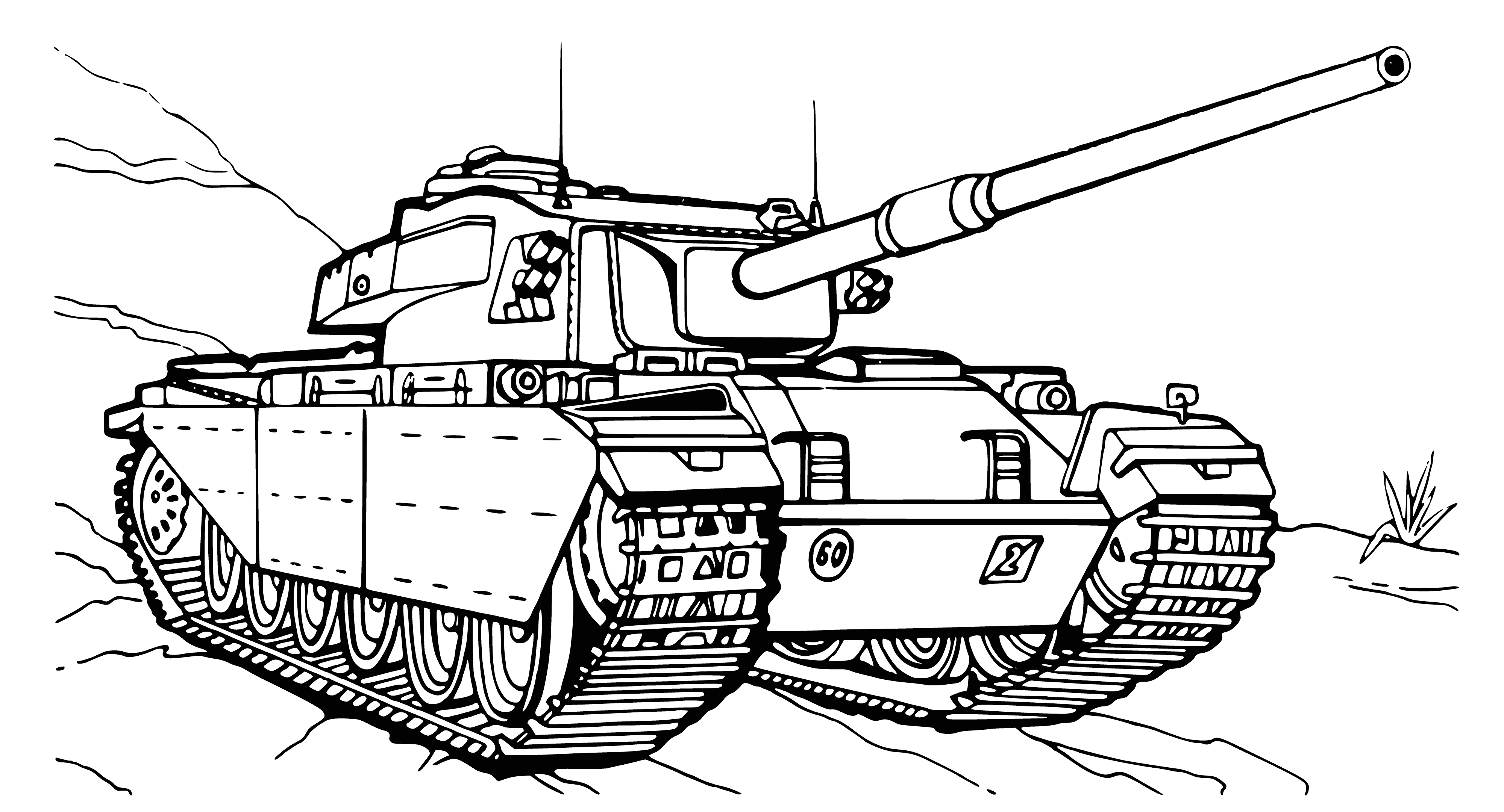 coloring page: Coloring of tank A 41 "Centurion" MK 13