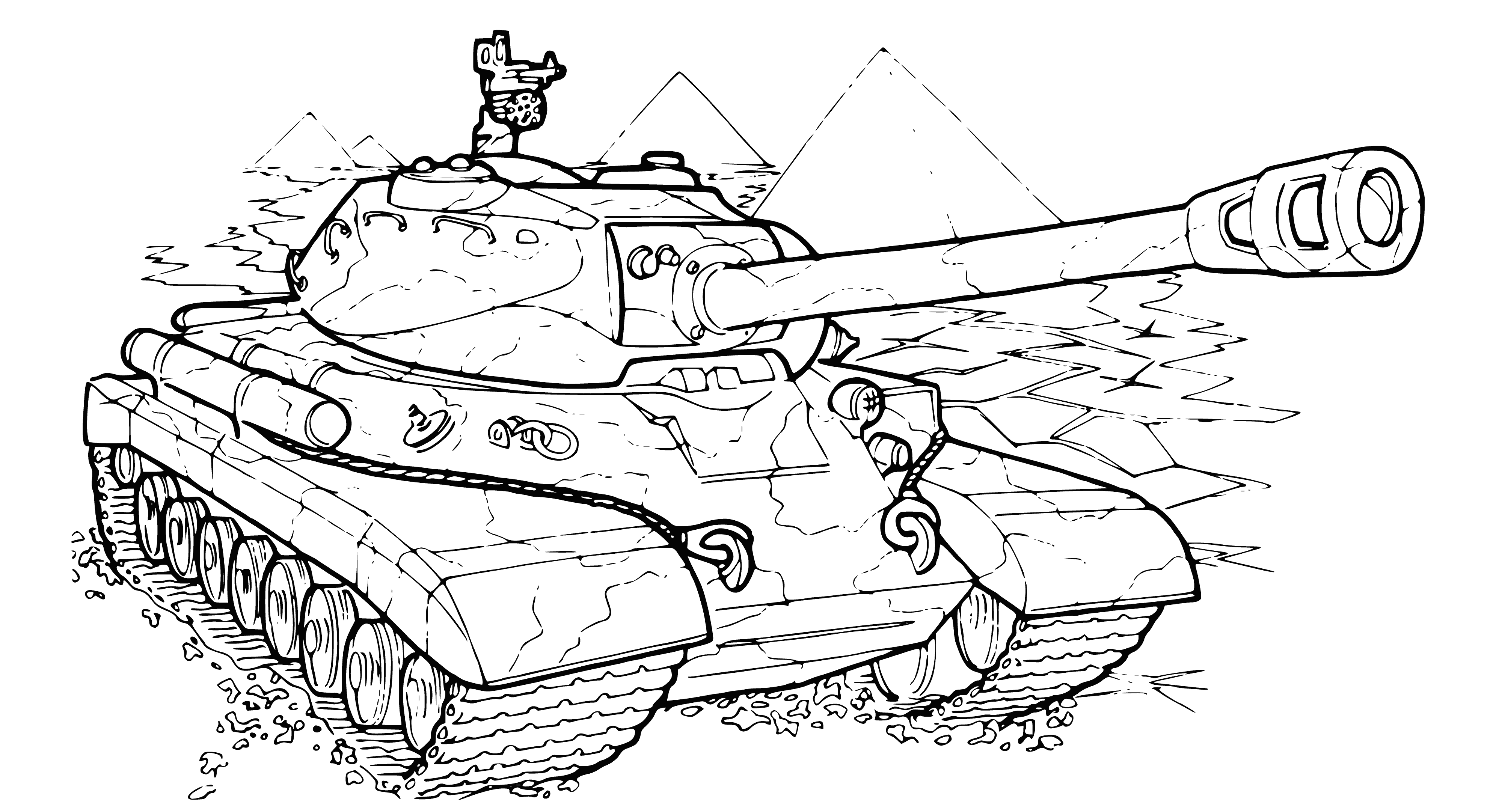 coloring page: Coloring of the heavy tank IS-4