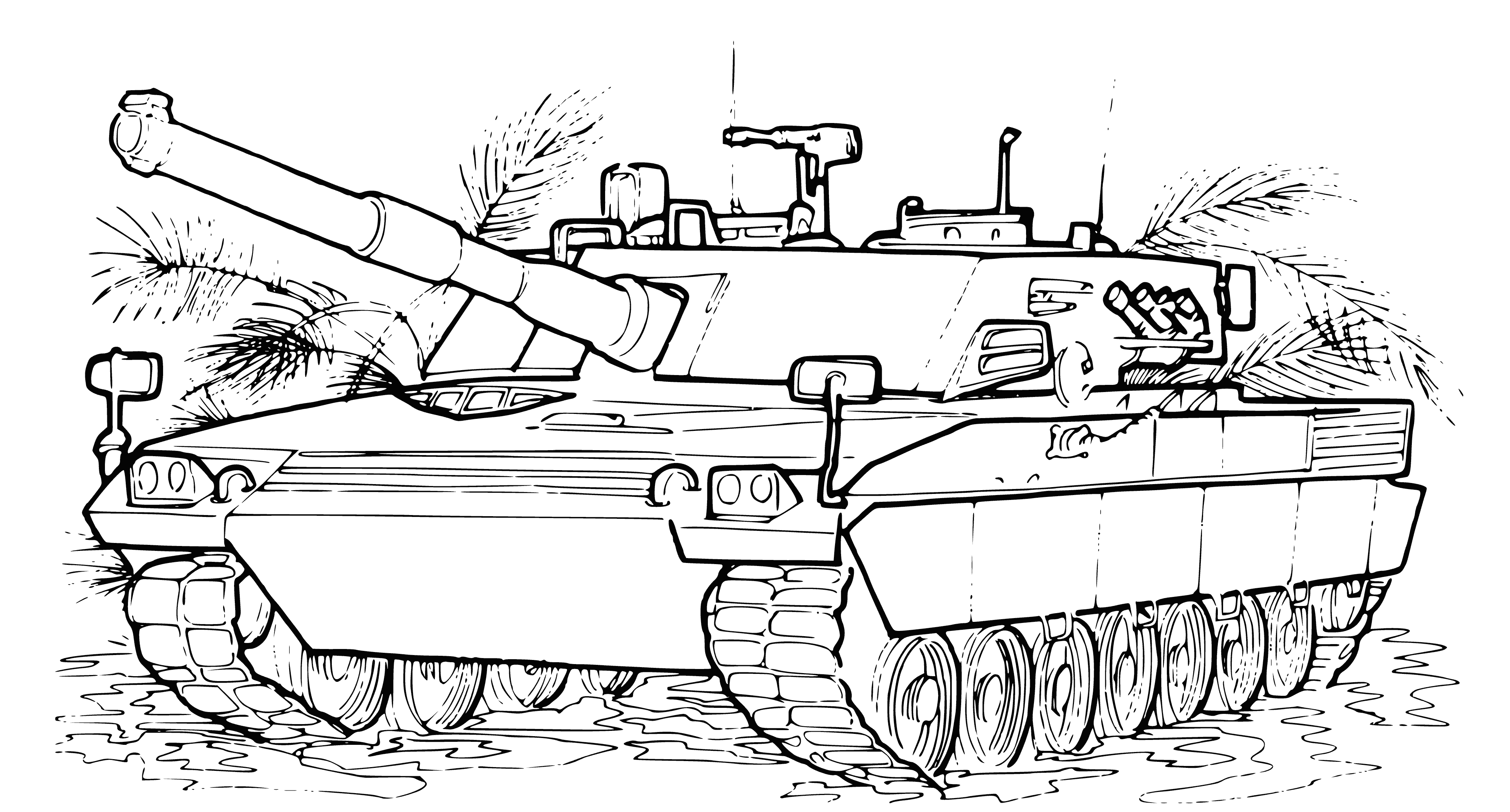 coloring page: Drawing of the S-1 ARIENTE tank with detailed characteristics.