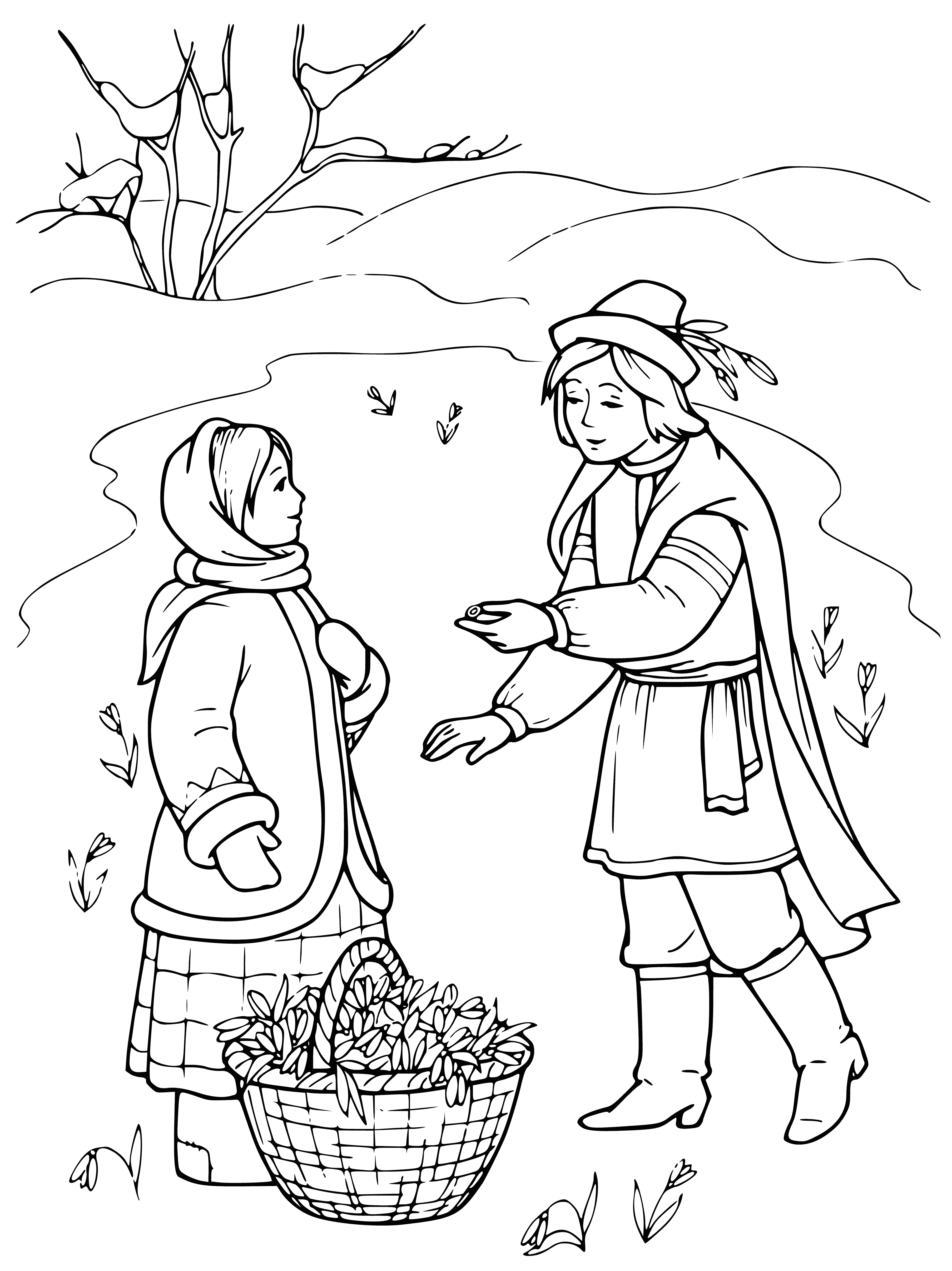 coloring page: Tale of the Brothers Grimm: Daughter, drawing for coloring