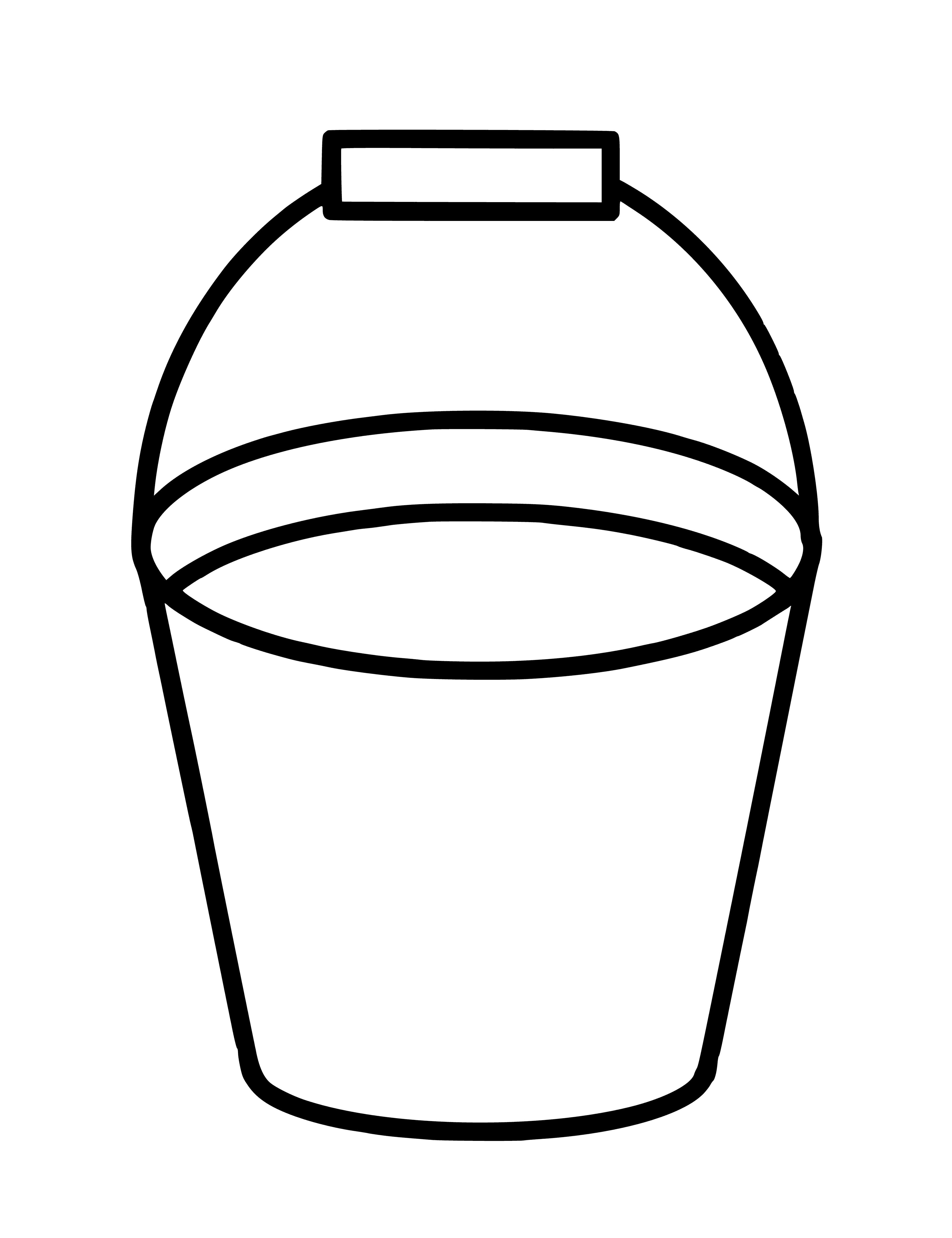 página para colorear: Imagen contorno de un cubo de agua para niños