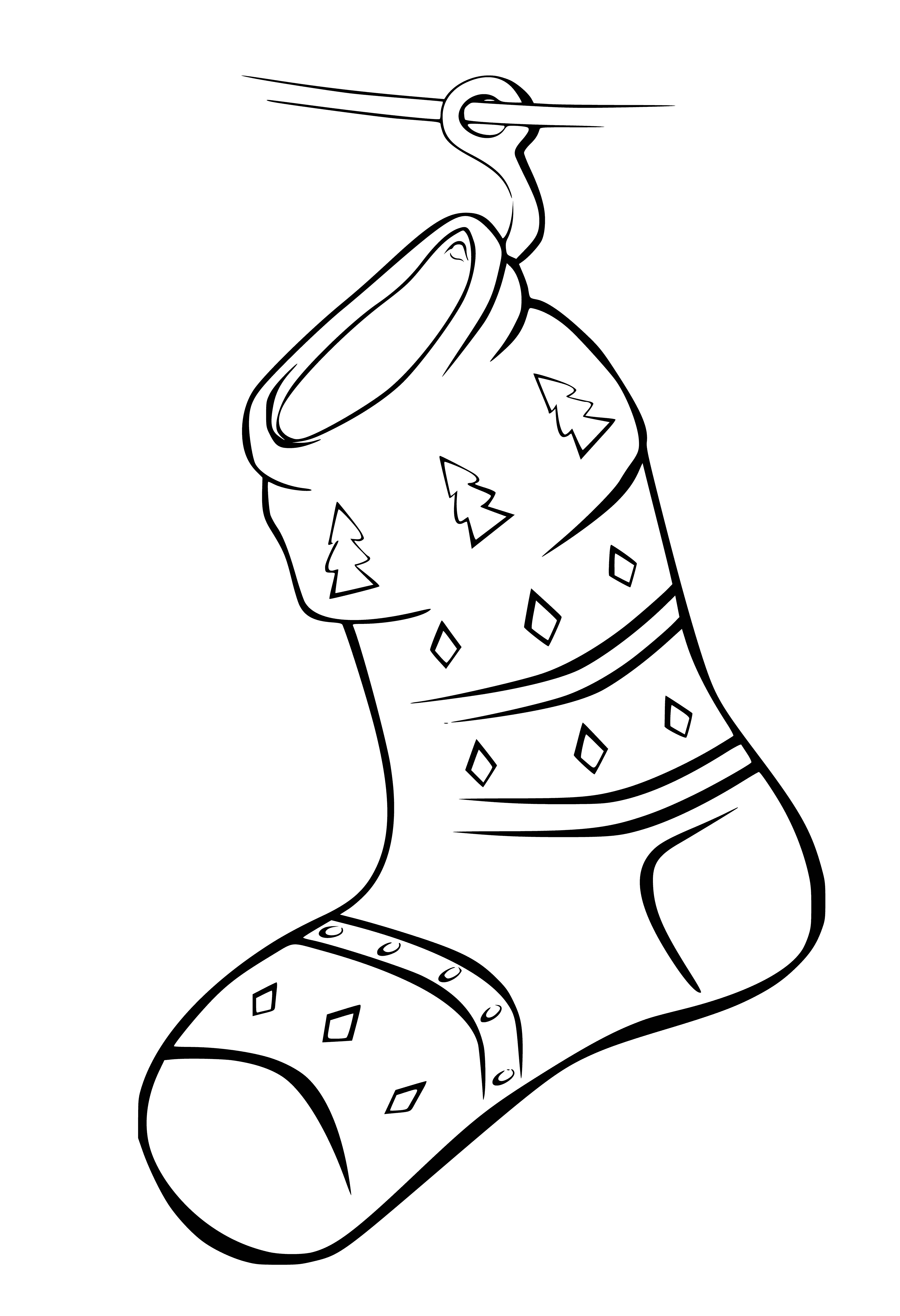 boyama sayfası: Sahneler ve Noel ağaçları ile Noel sock