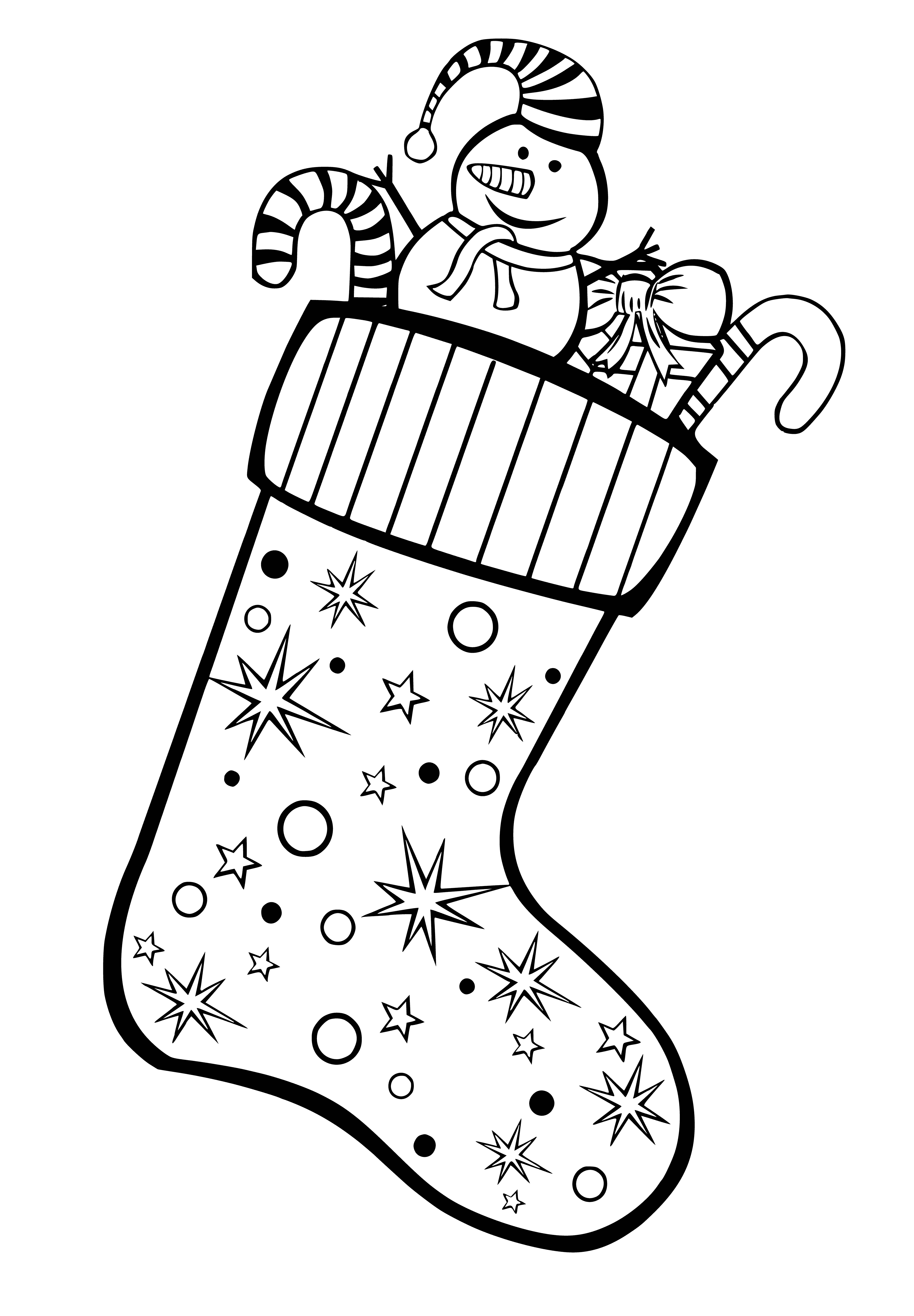 boyama sayfası: Karman ile Noel sock ve şekerleme