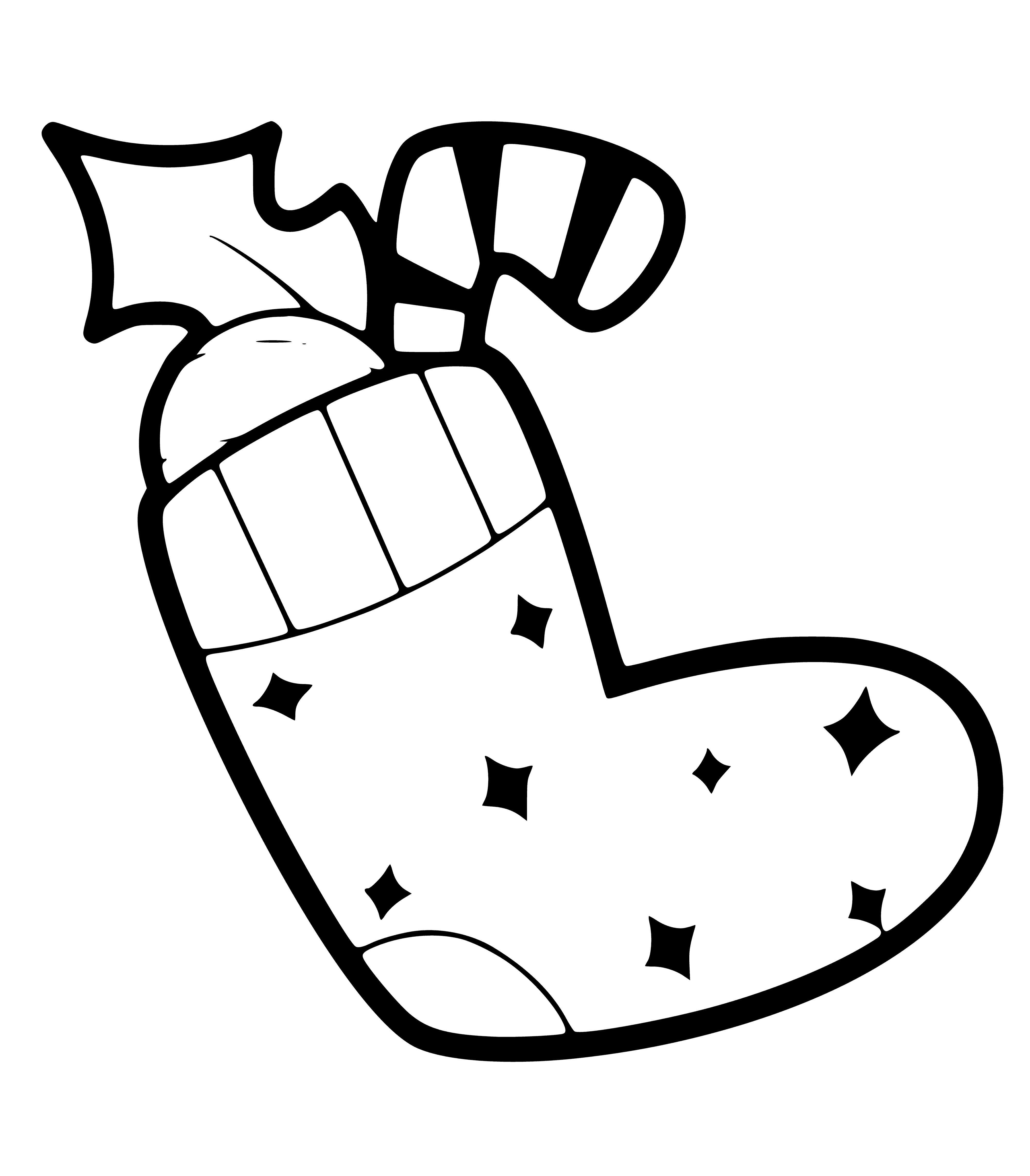boyama sayfası: Noel sock for coloring
