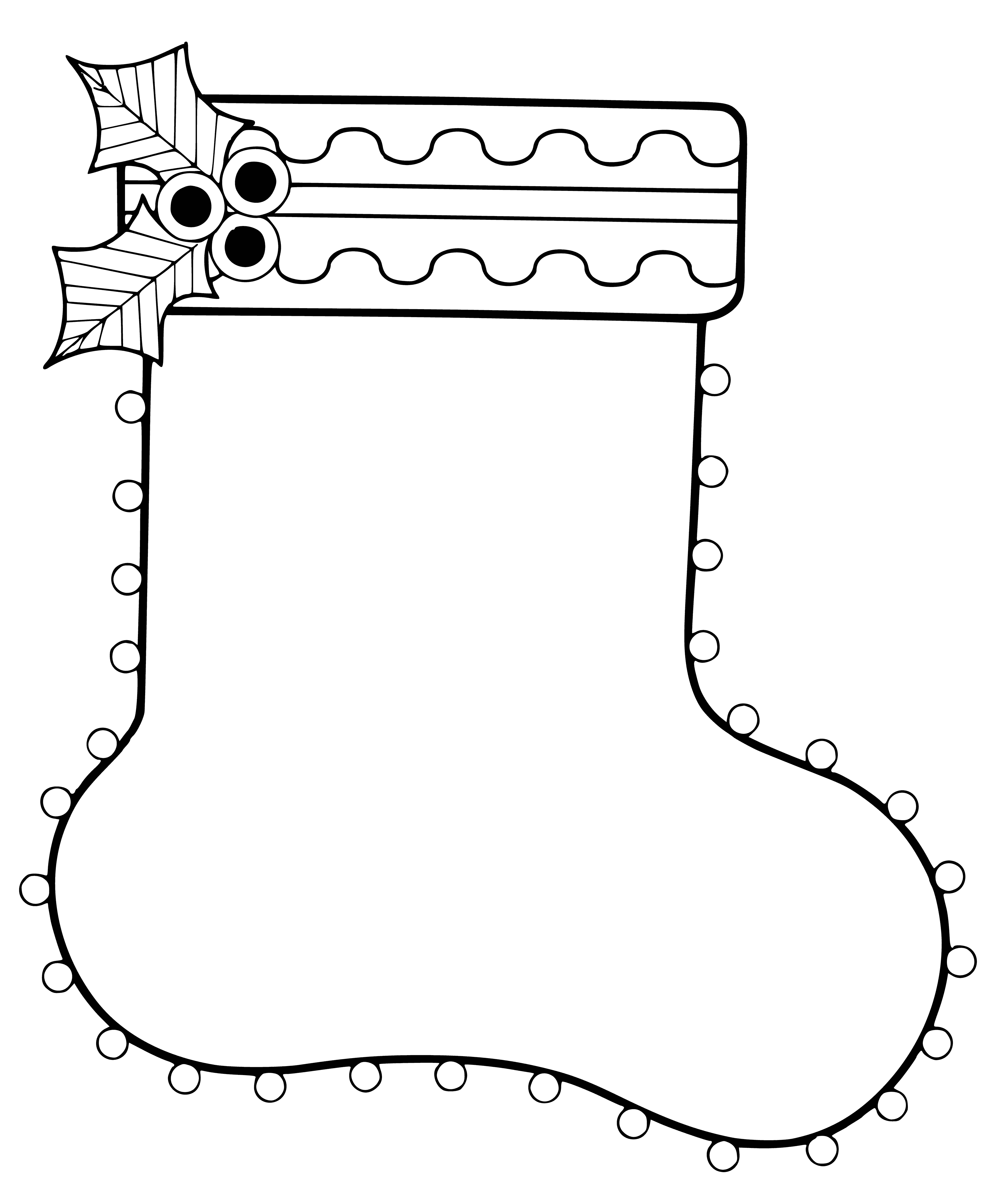 boyama sayfası: Mücevher ile renkli Noel sock