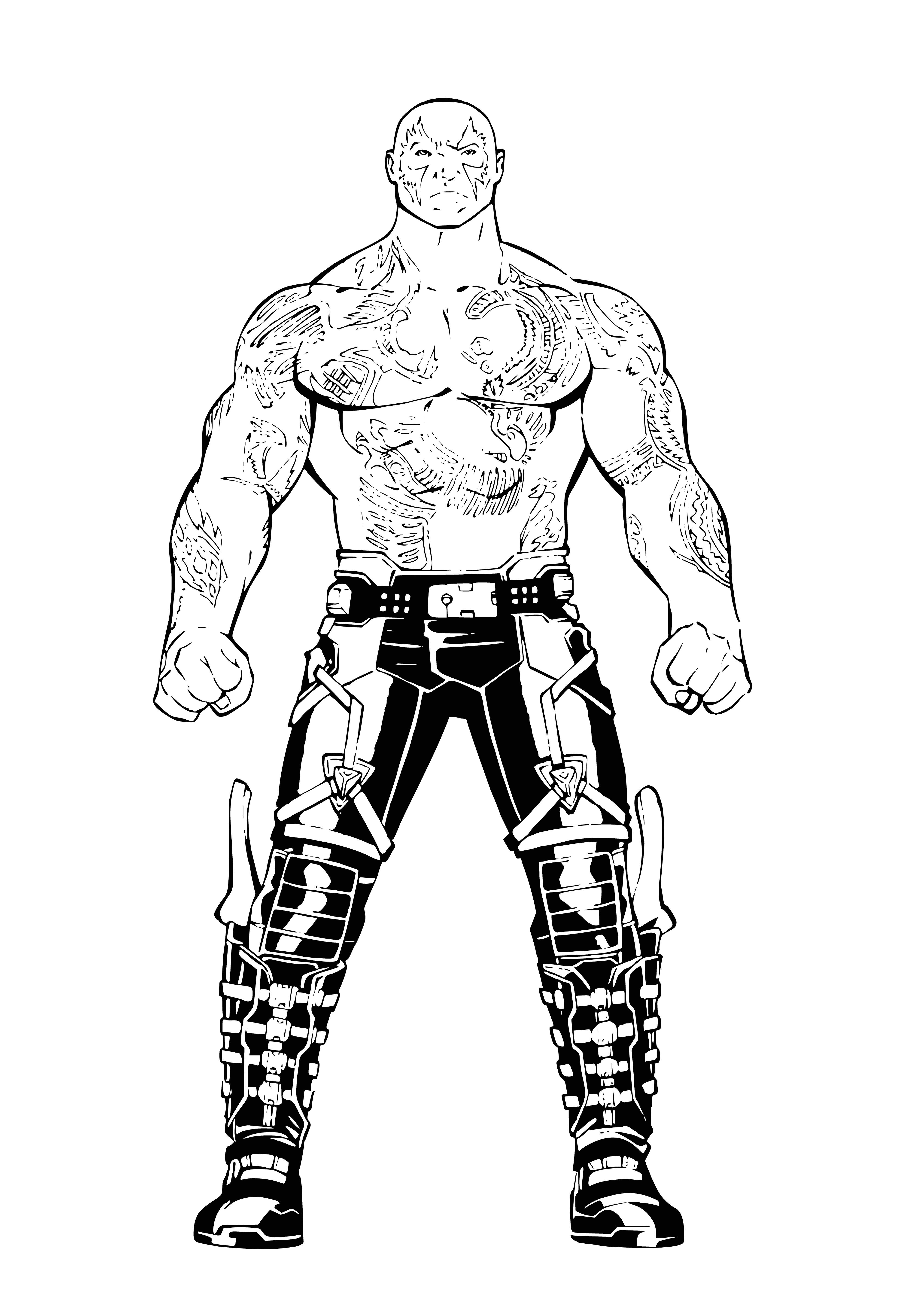 coloring page: Coloring Drax from the Guardians of the Galaxy