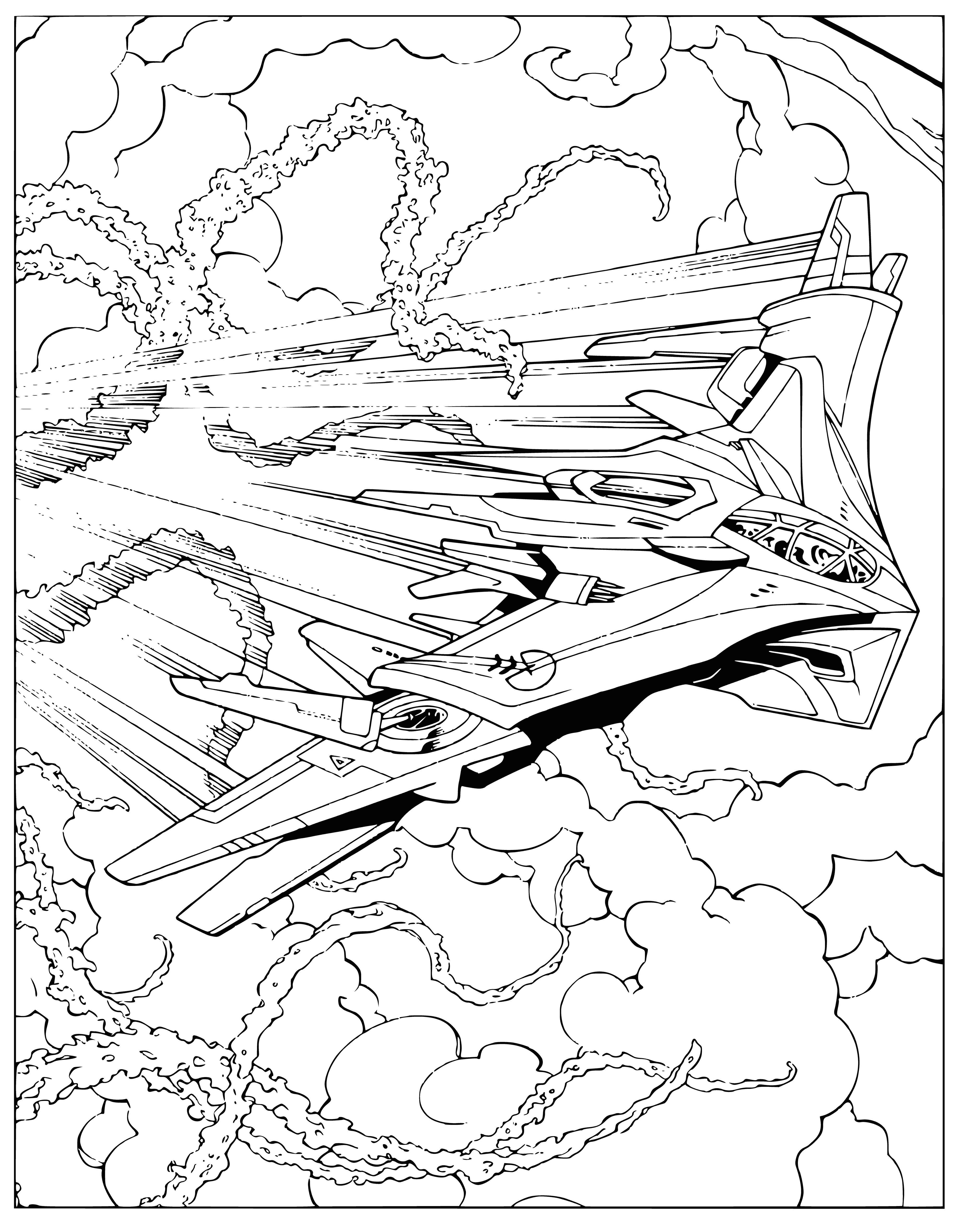 coloring page: Coloring of the spacecraft from the Guardians of the Galaxy