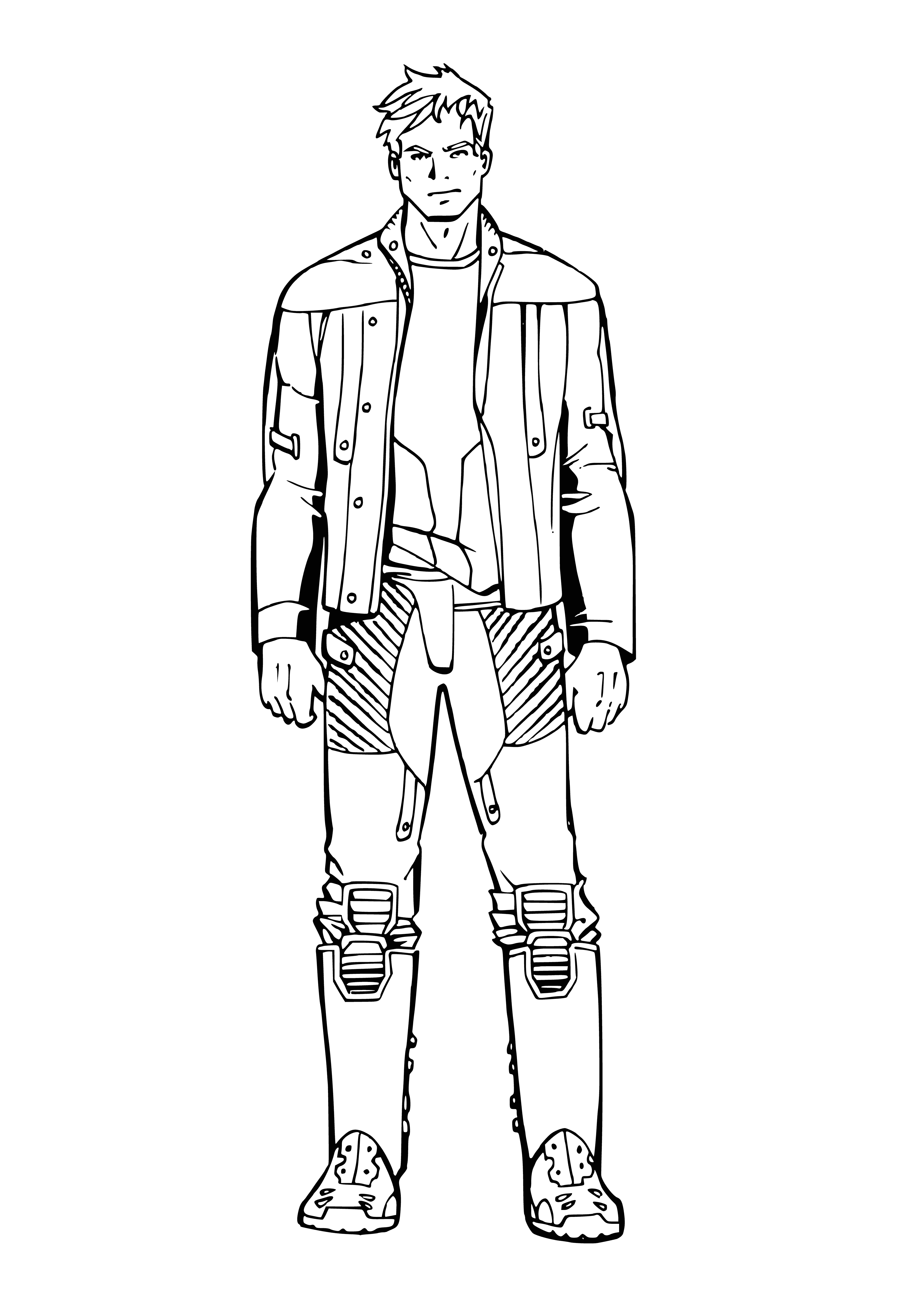 coloring page: Peter Quill from Guardians of the Galaxy