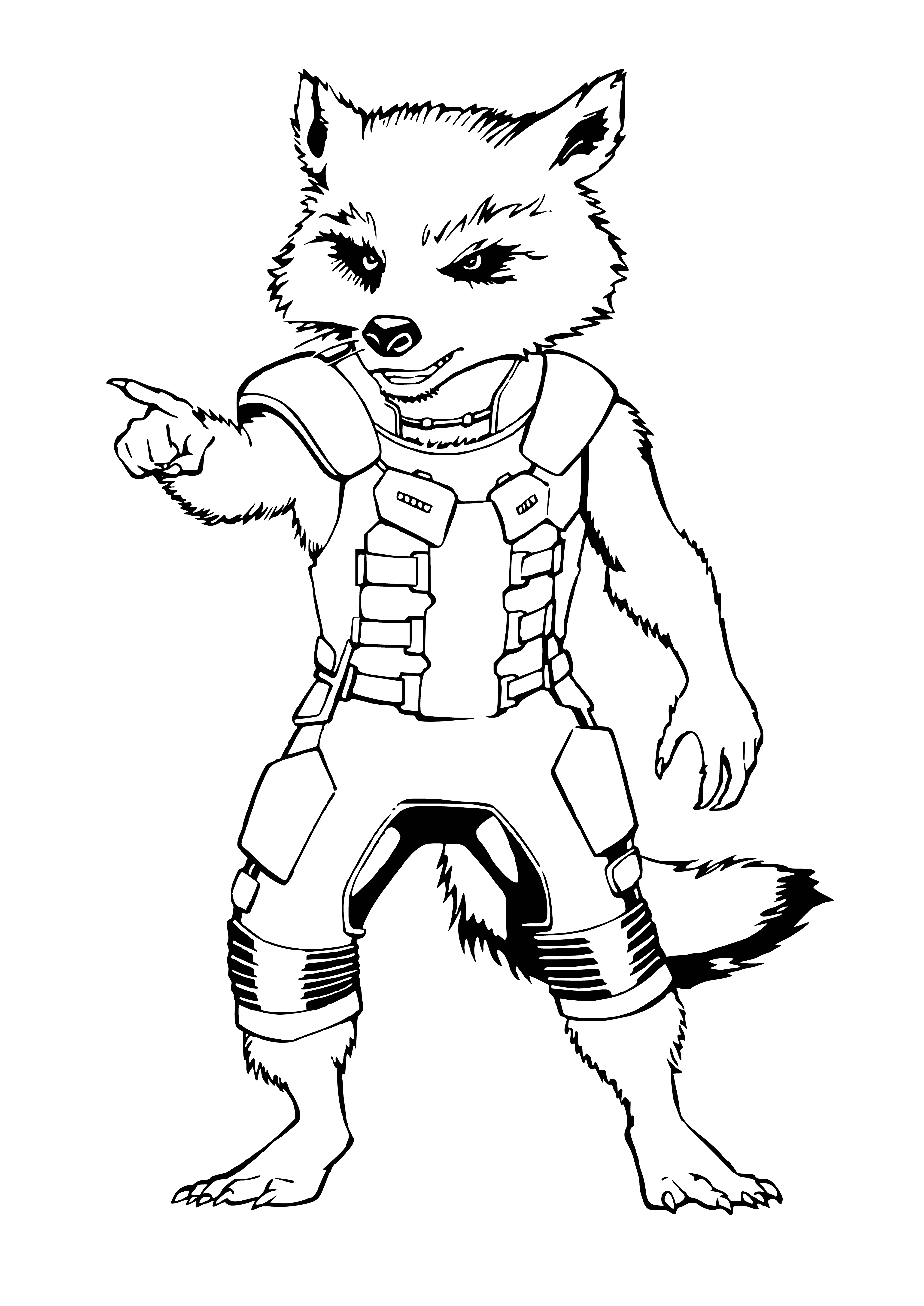 coloring page: Rocket from the Guardians of the Galaxy in coloring