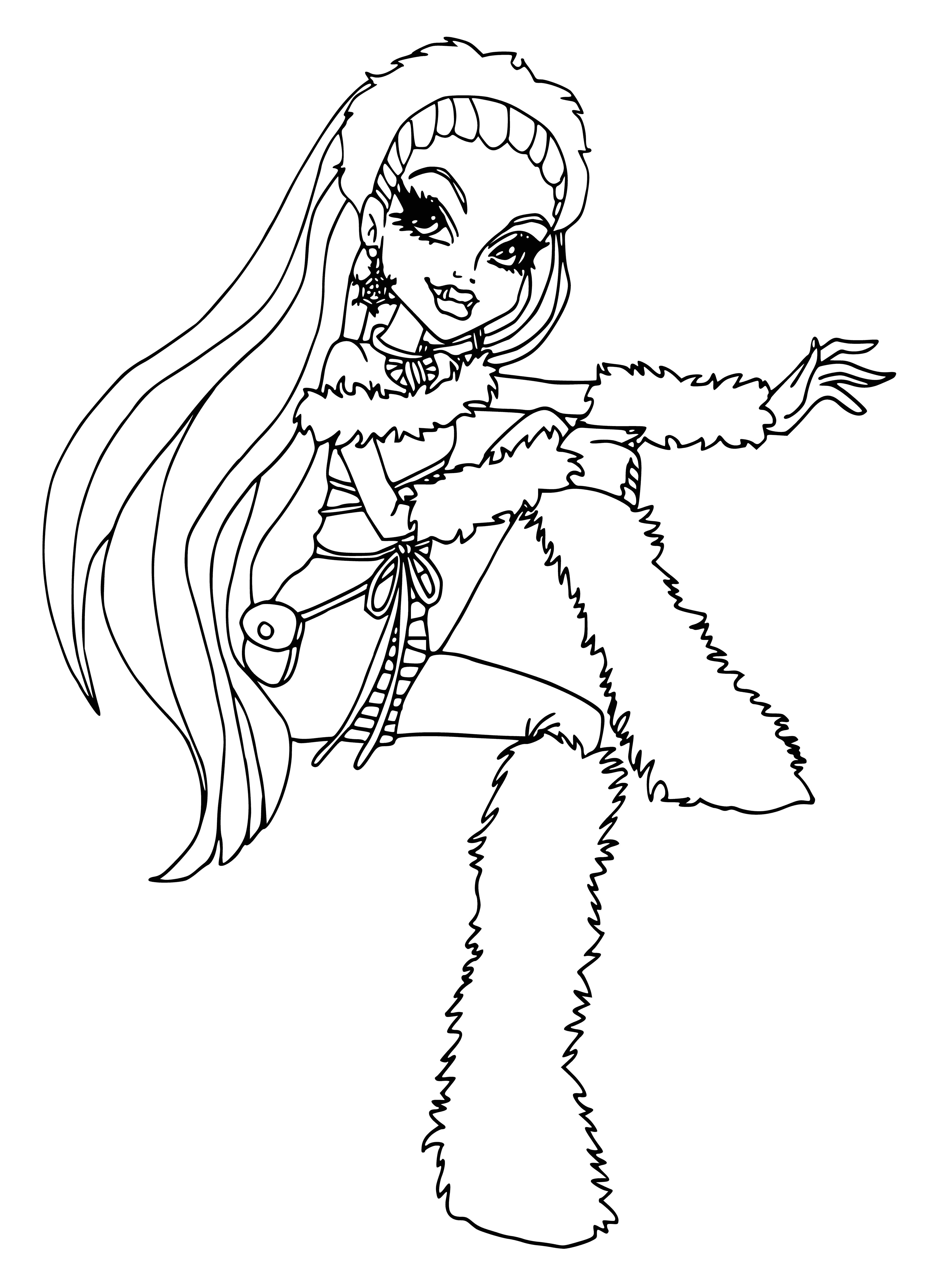 coloring page: Abby Bominable, a character from Monster High