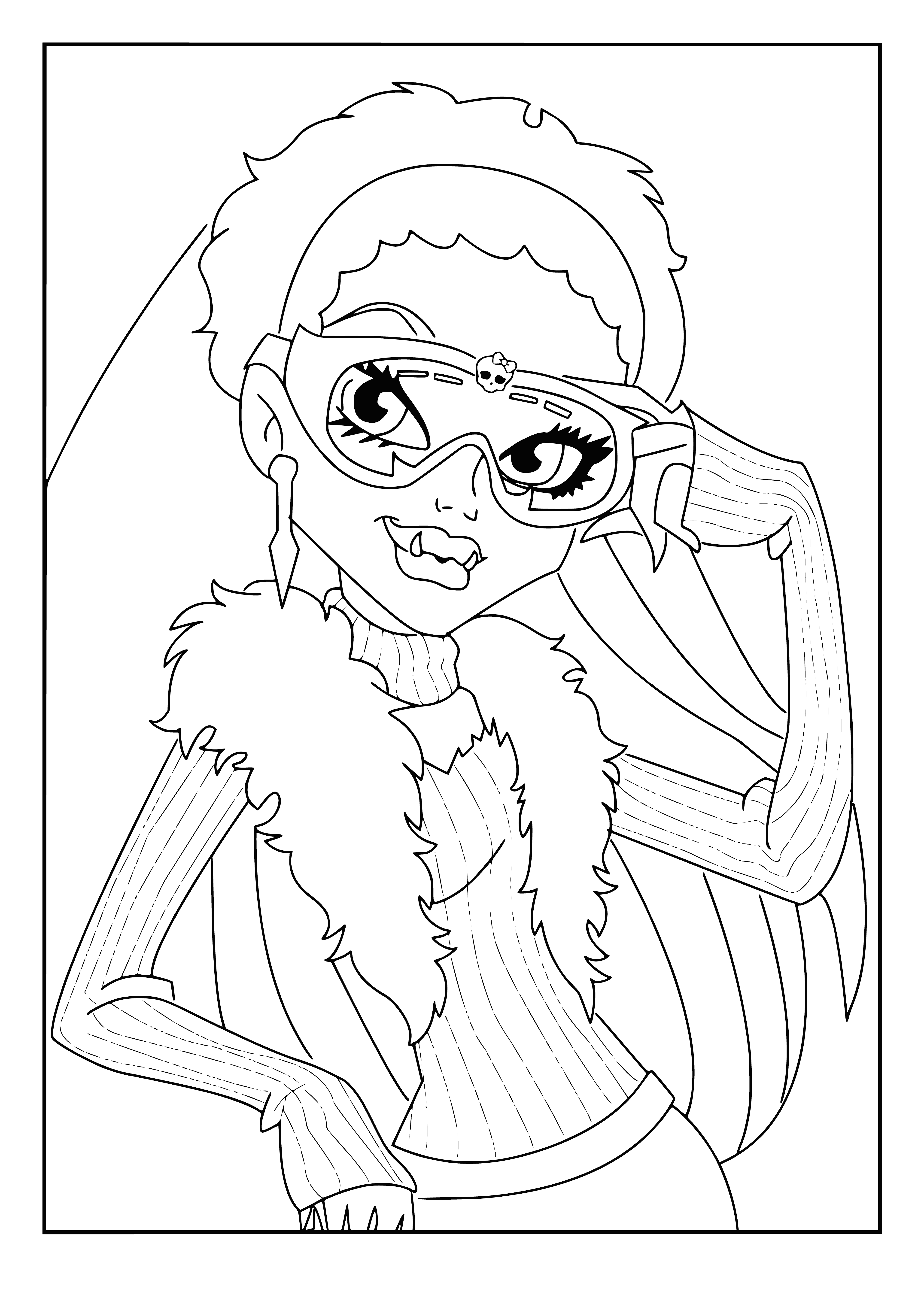 coloring page: Coloring the character of Abby Bominable from Monster High