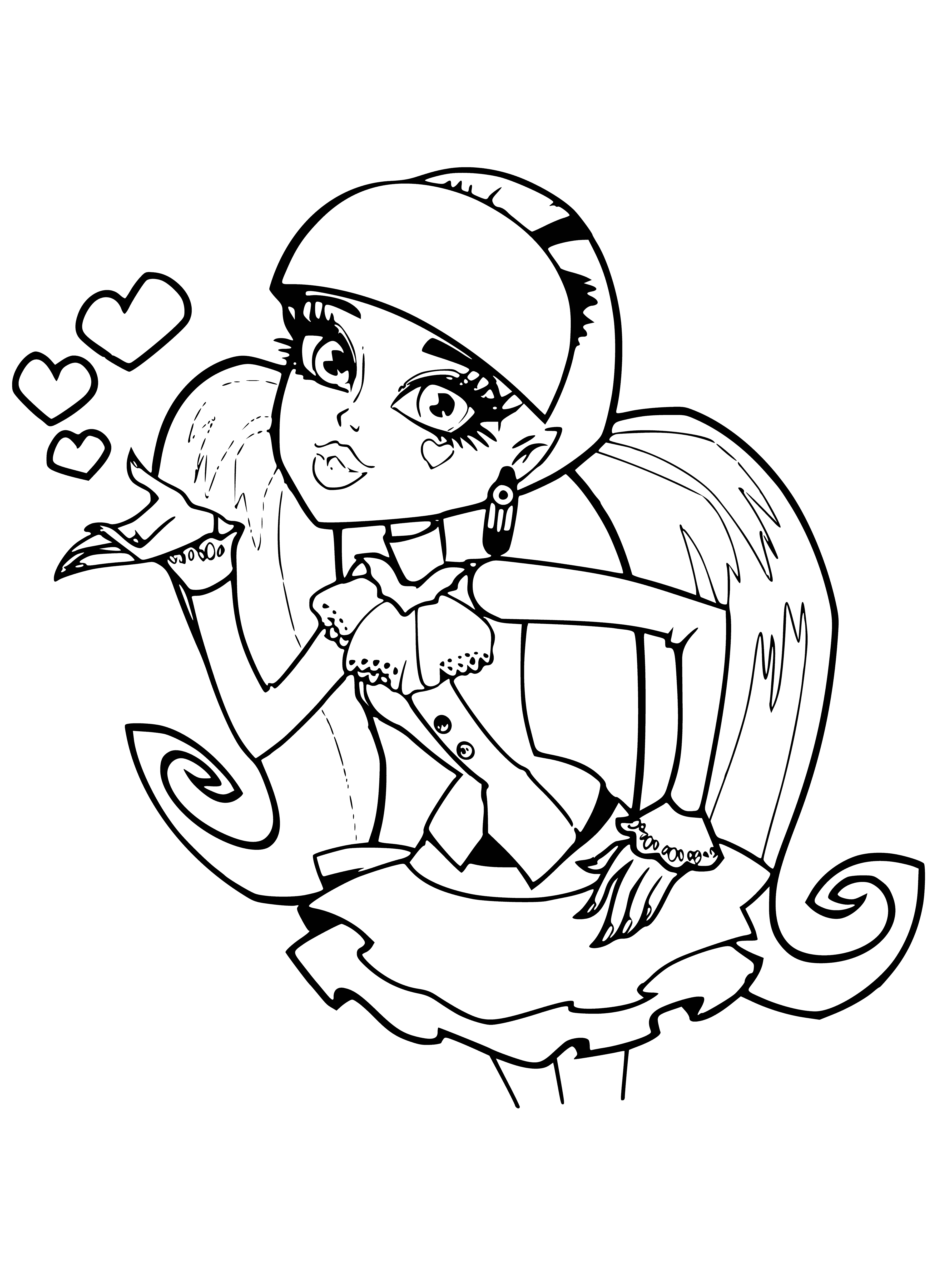 coloring page: Coloring Character Draculaur from Monster High