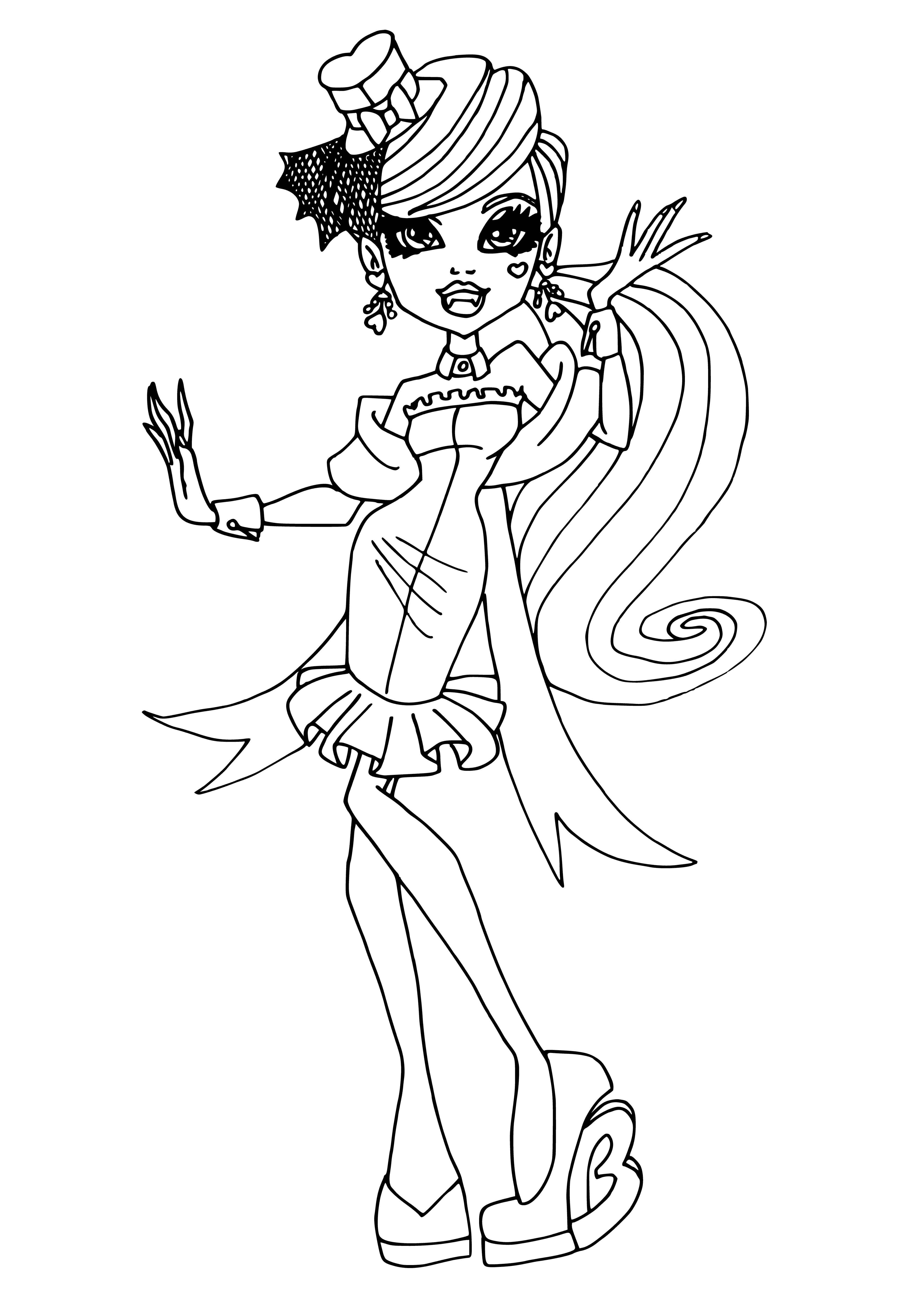 coloring page: Coloring Character Draculaur from Monster High