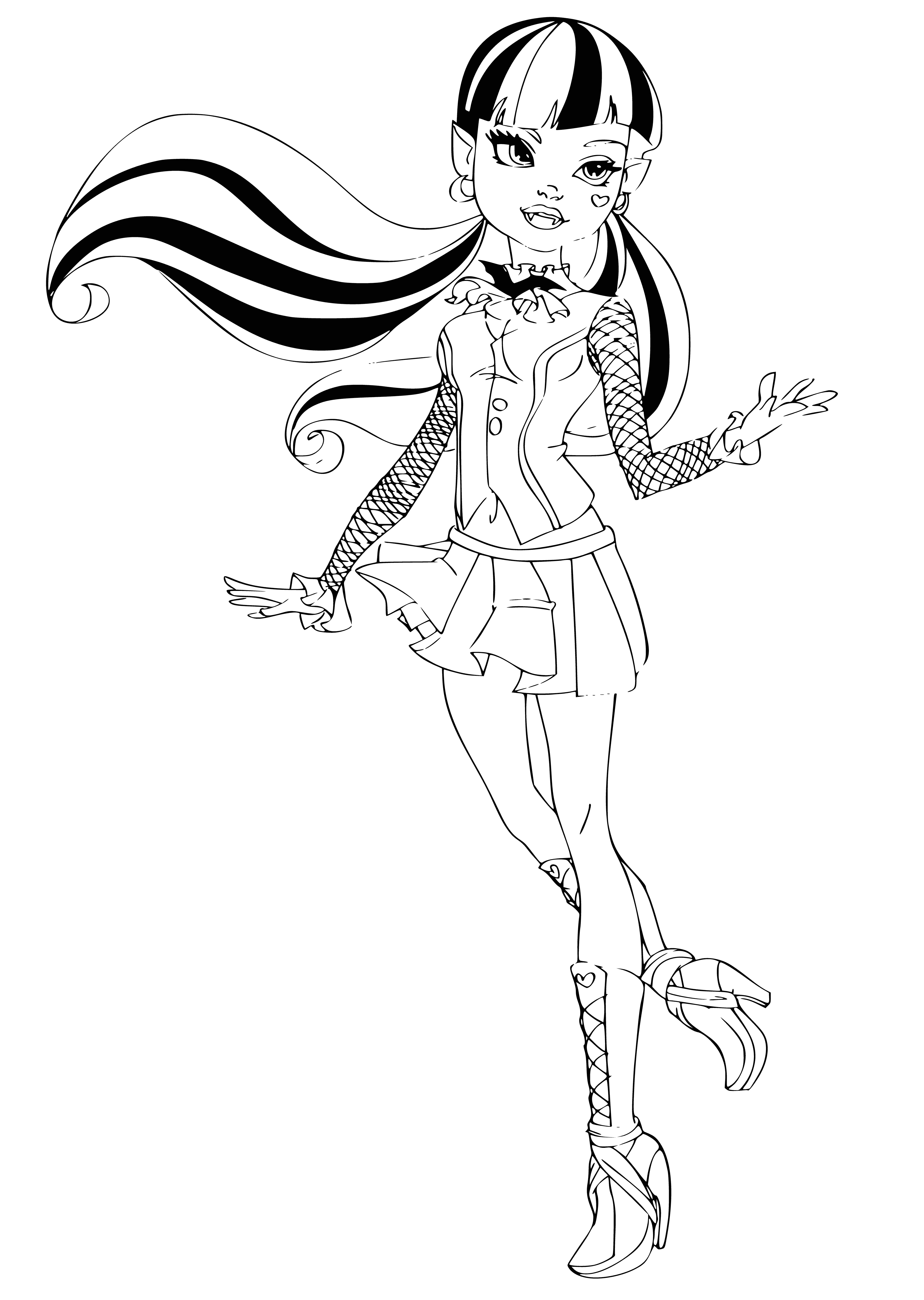 coloring page: Coloring Character Draculaura from Monster High