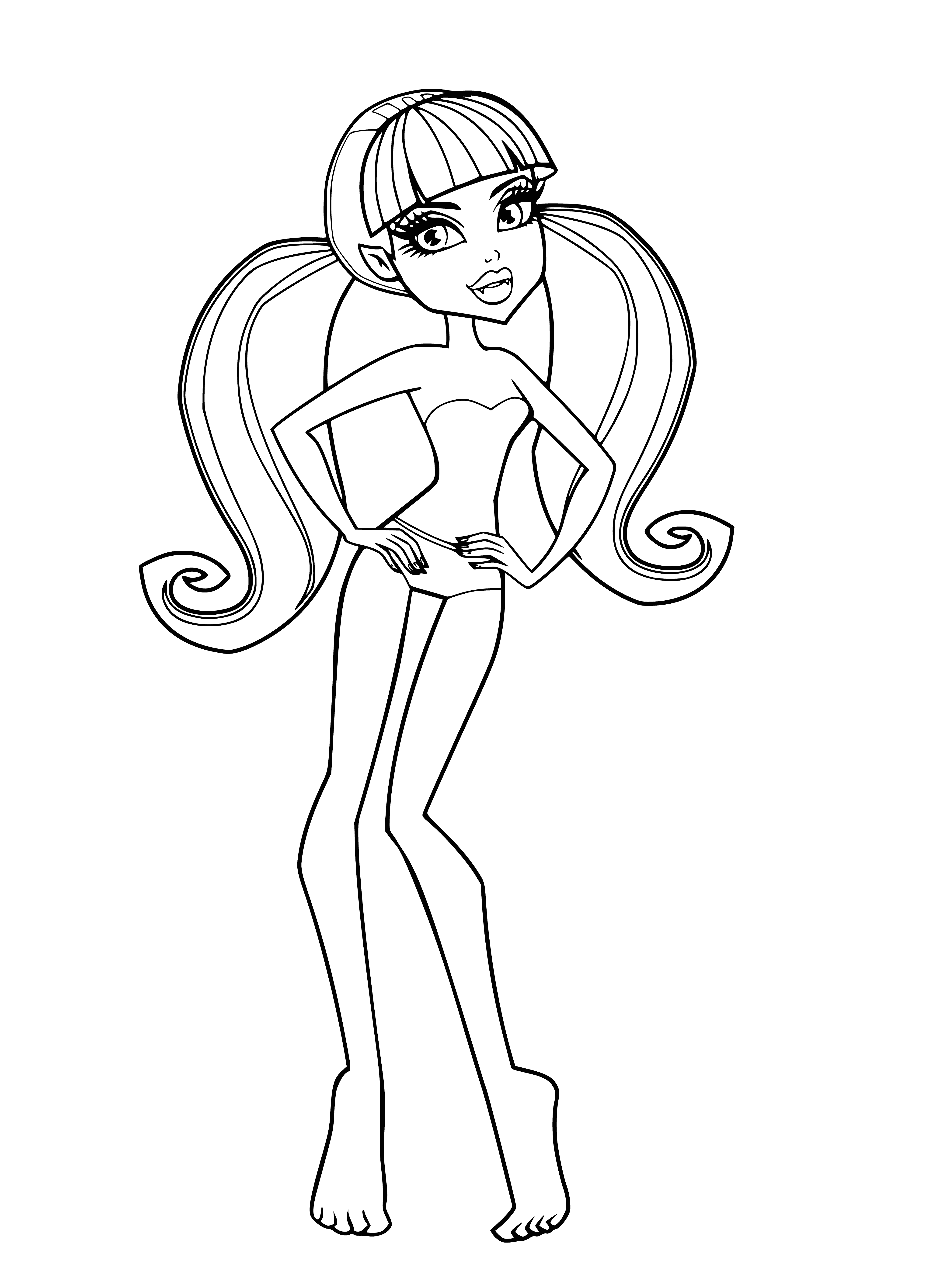 coloring page: Coloring Draculaur for self-drawing clothes