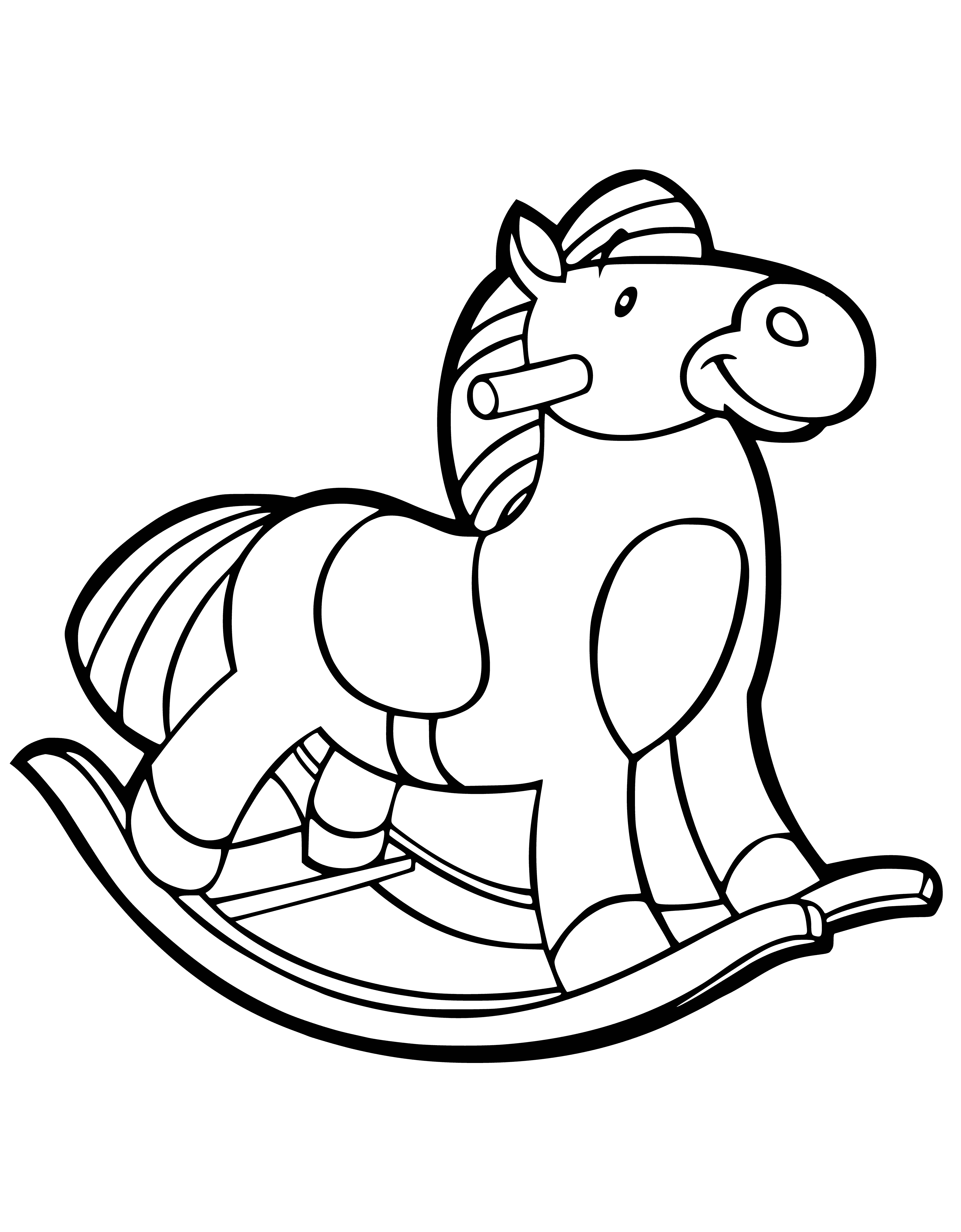 página para colorear: Imagen de juguete para colorear caballo-rocking