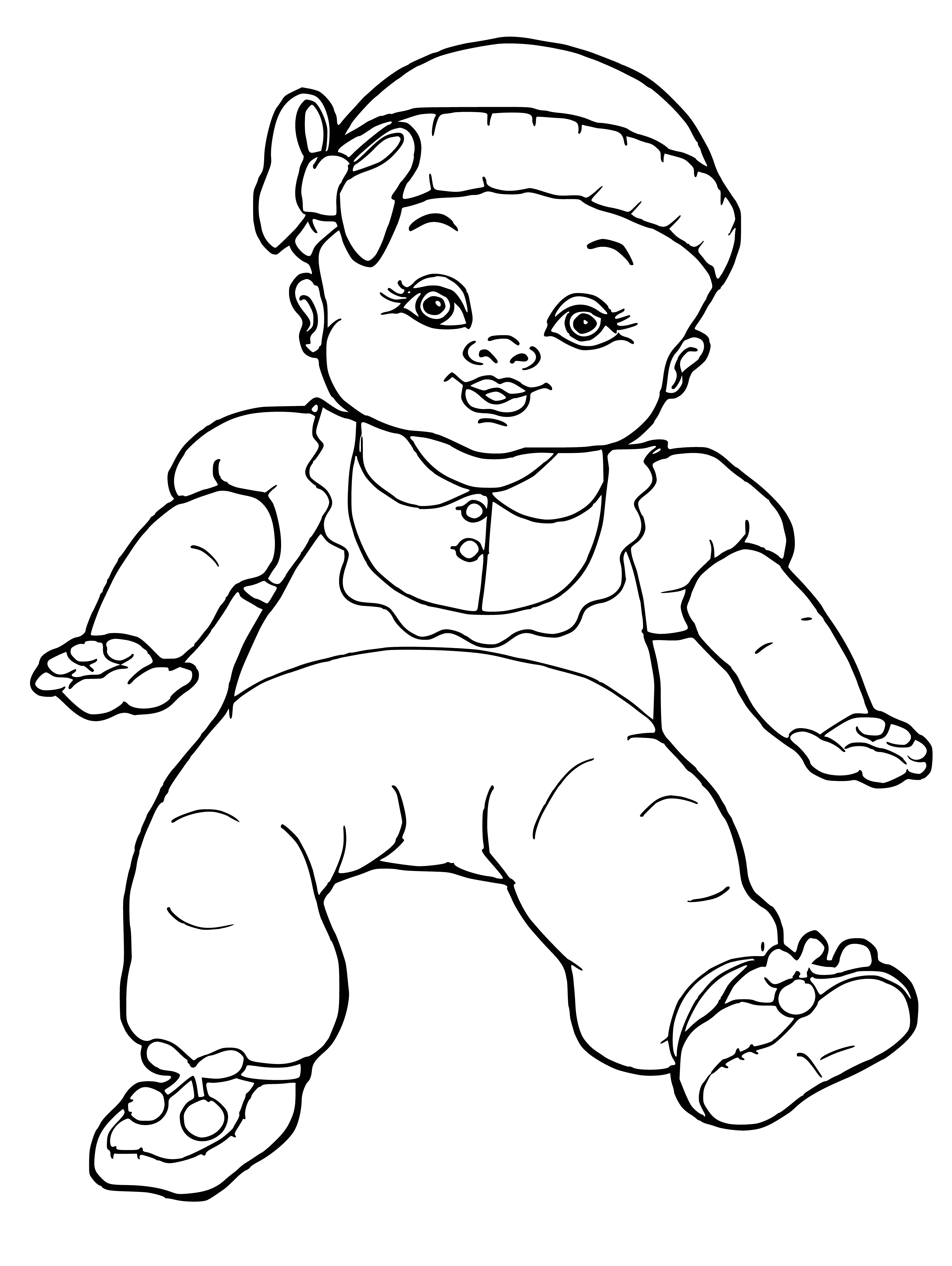 página para colorear: Dibujo una muñeca bebé para colorear