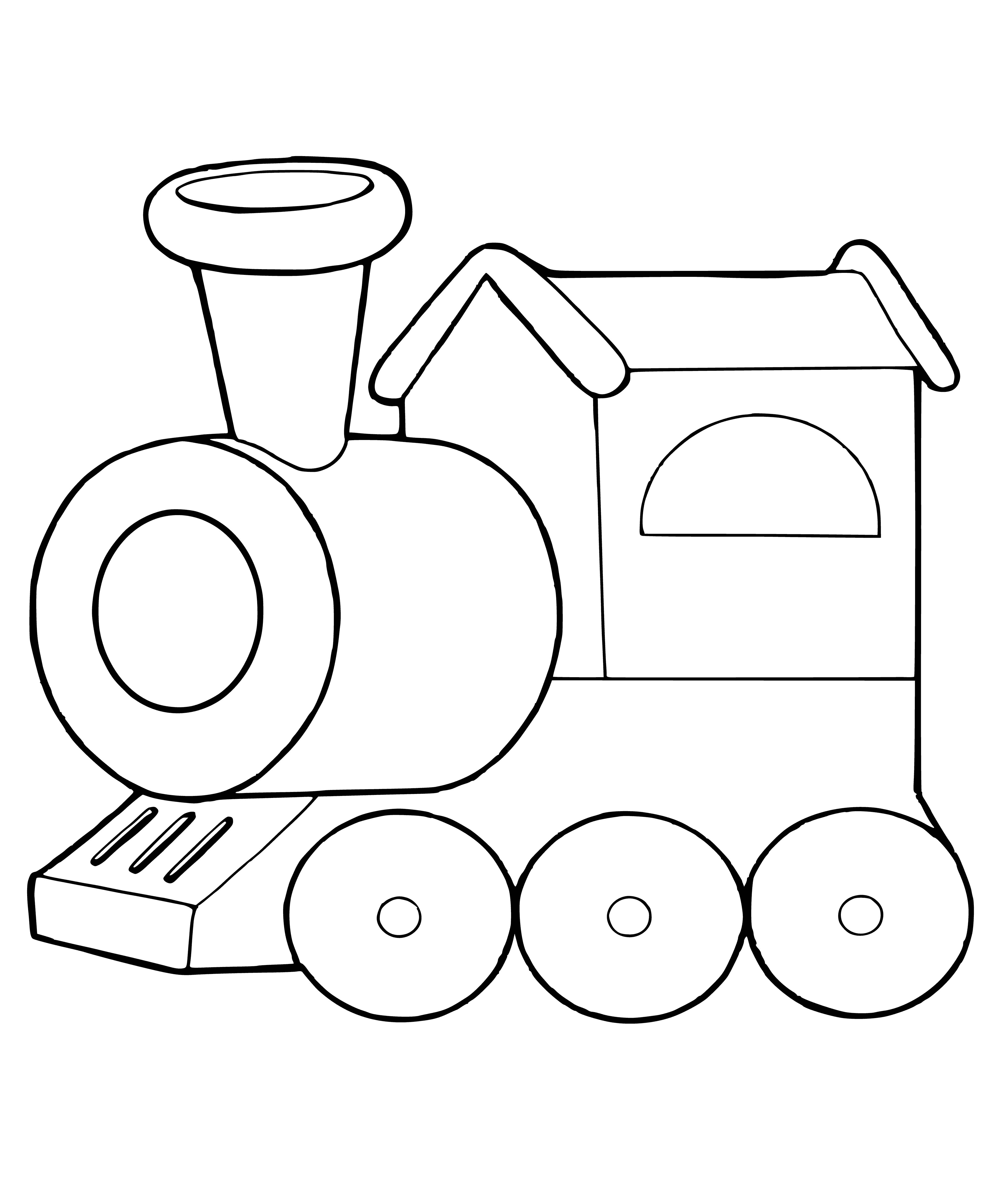 página para colorear: Dibujo de una locomotora de juguete para colorear