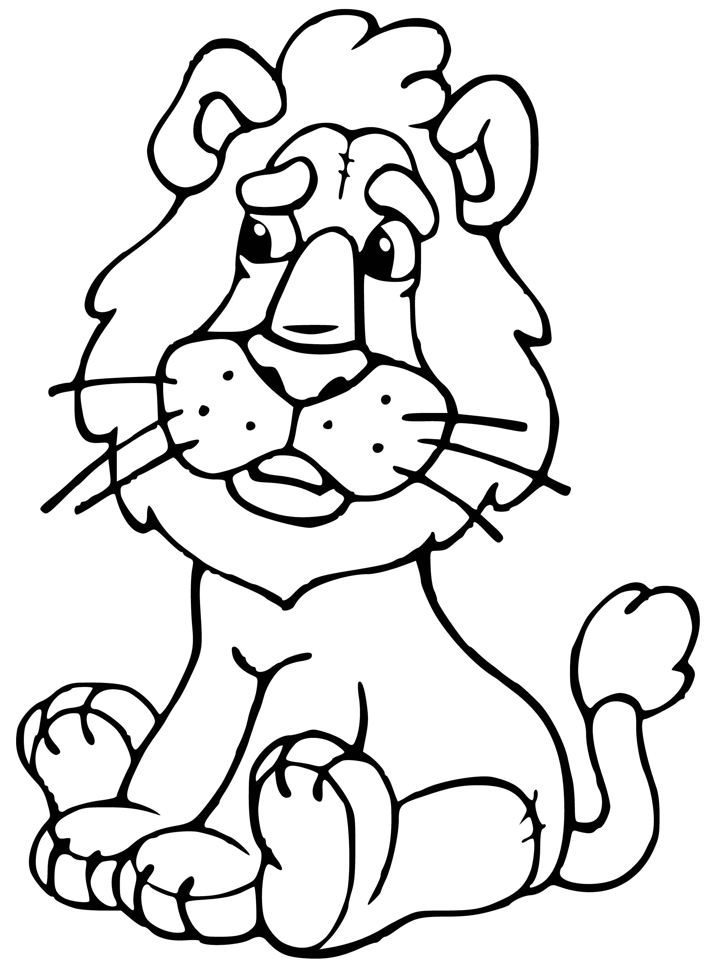 página para colorear: Colorear con un león juguete