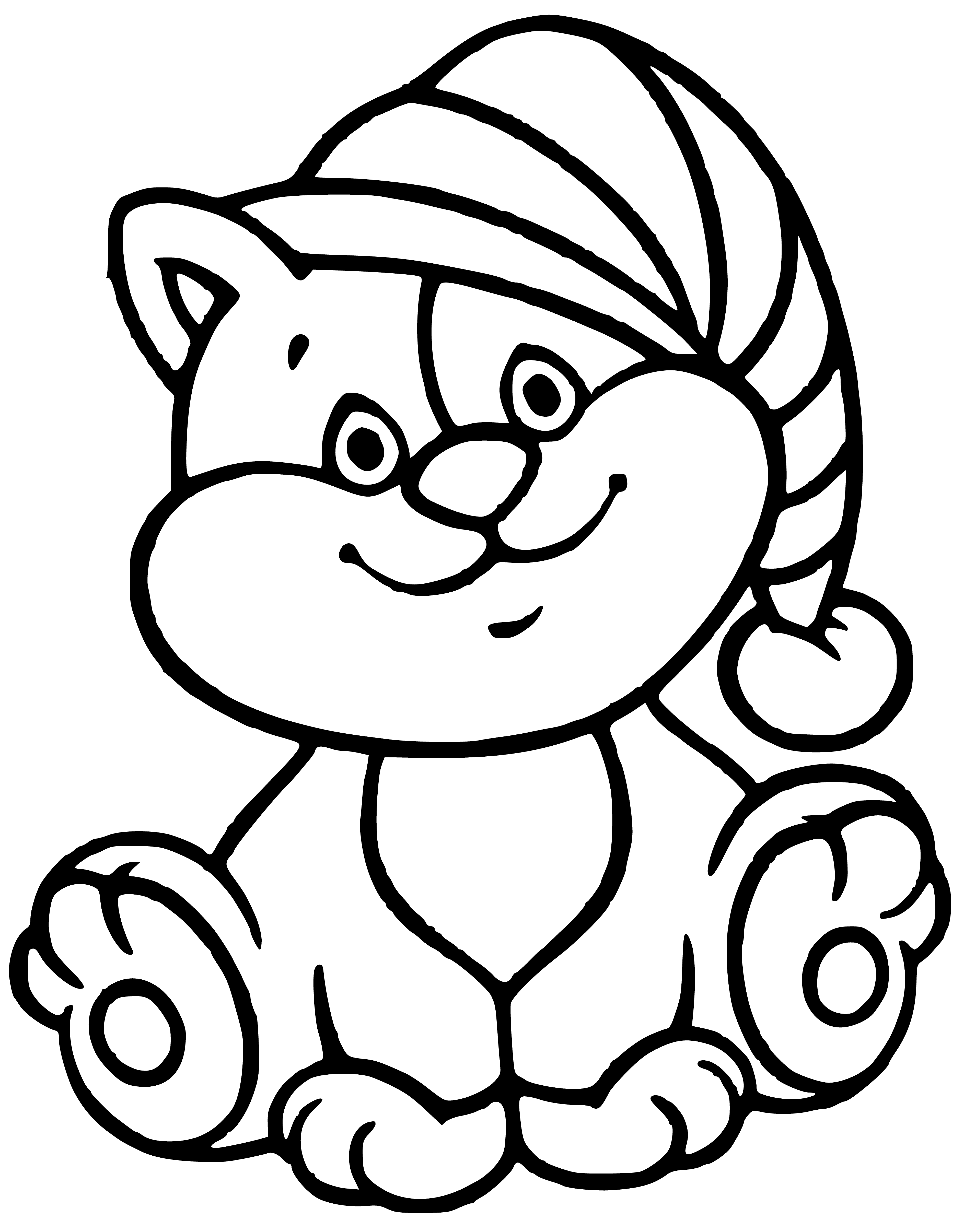 página para colorear: Colorear imagen de un gatito en un sombrero