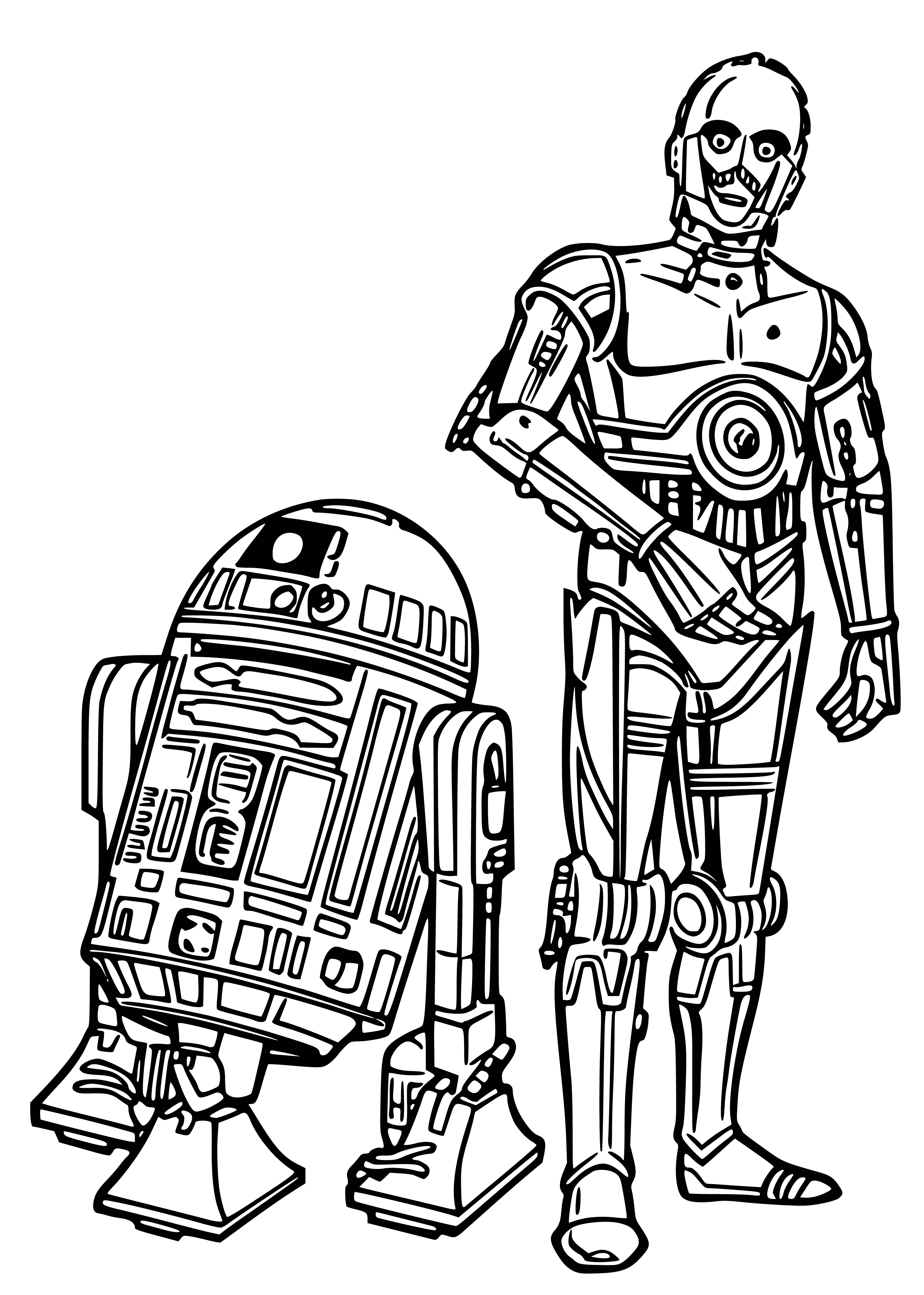 coloriage: Droïdes de coloration R2-D2 et C-3PO de Star Wars