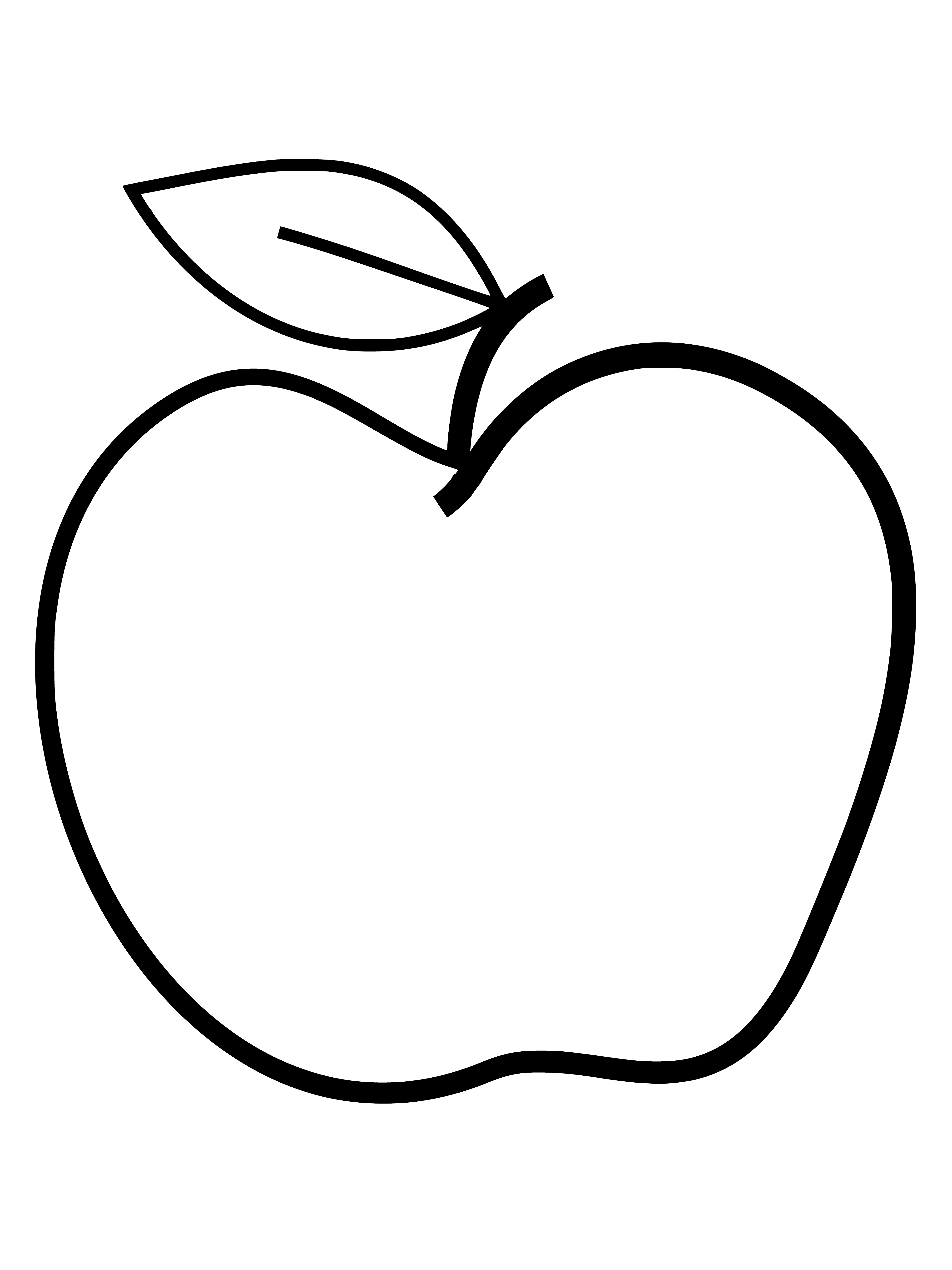 página para colorear: El contorno de una manzana para colorear