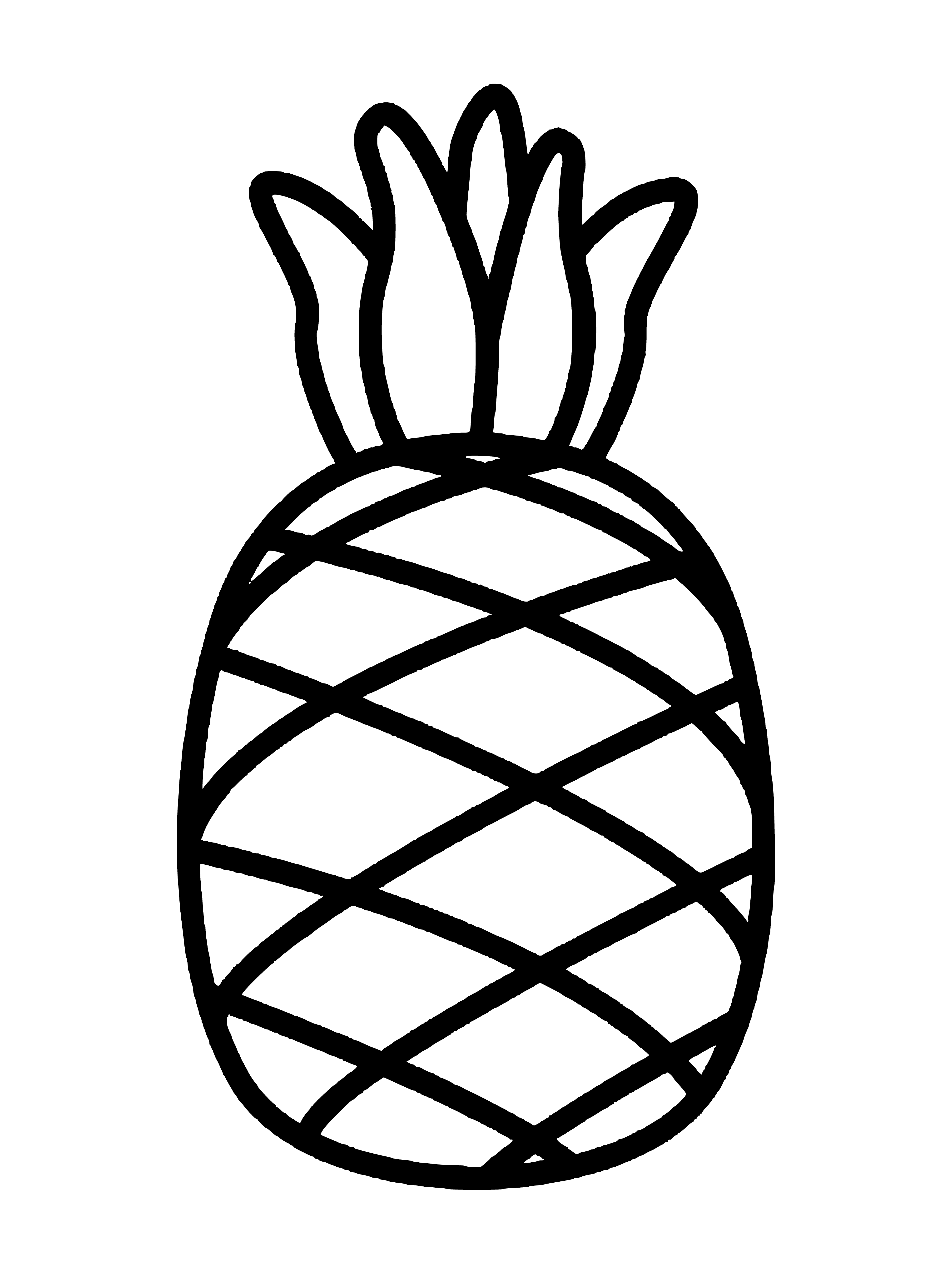 página para colorear: Imagen contorno de piña para colorear