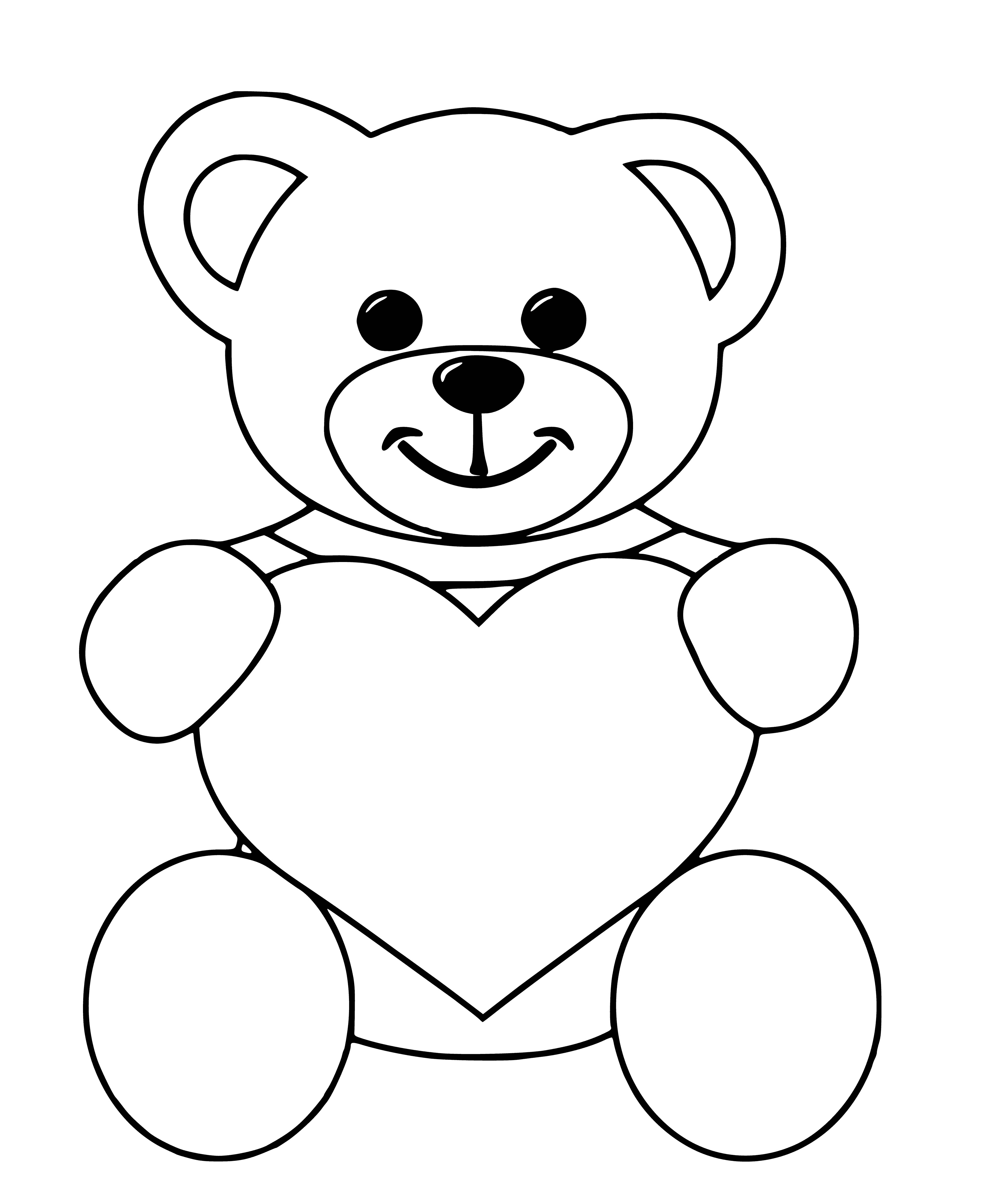 coloring page: Bear holds his heart