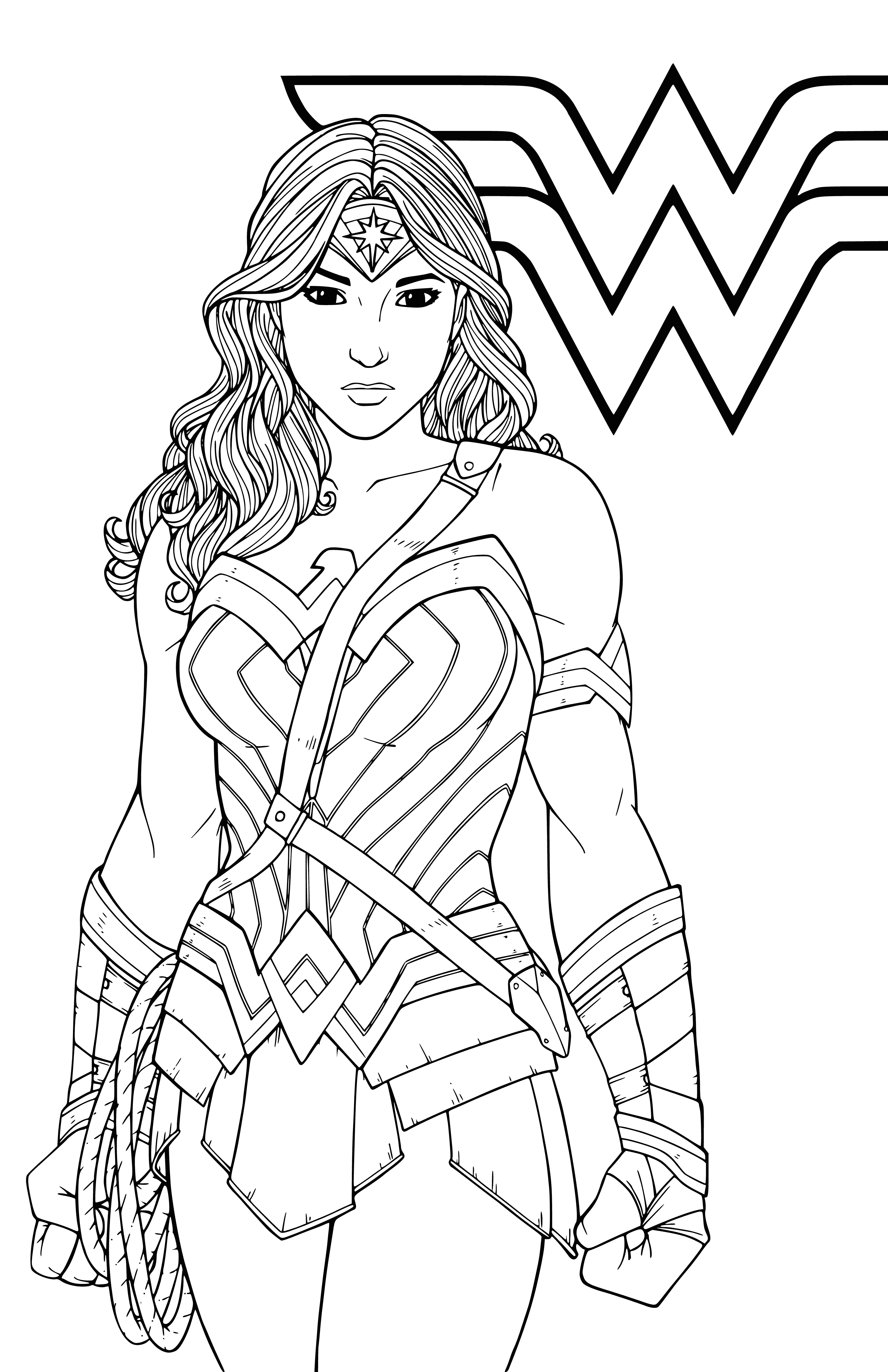 coloriage: Couleur avec l'image de Wonder Woman