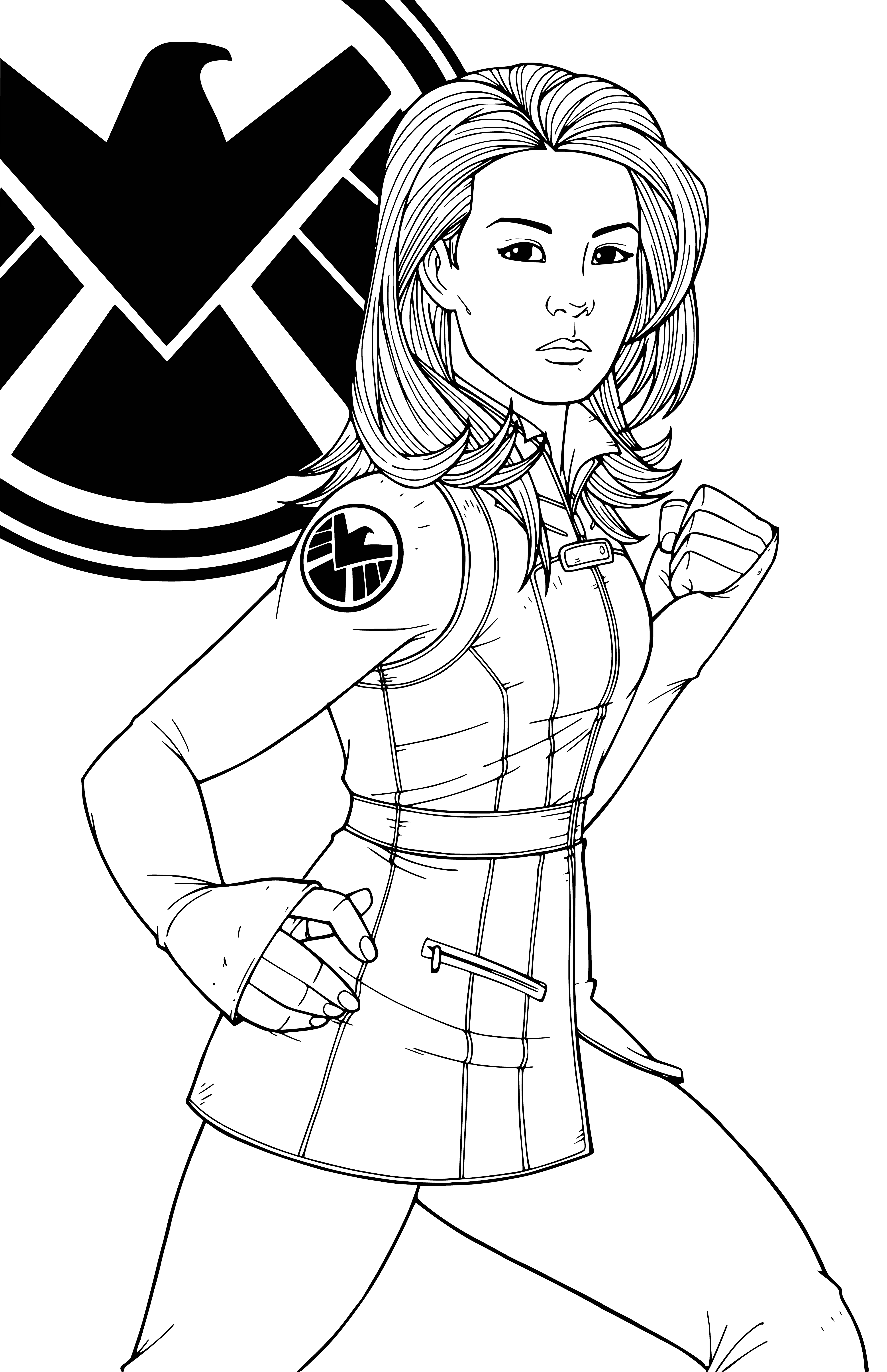 coloriage: Medina May de l'agent S.H.I.E.L.D. Se préparer à l'action