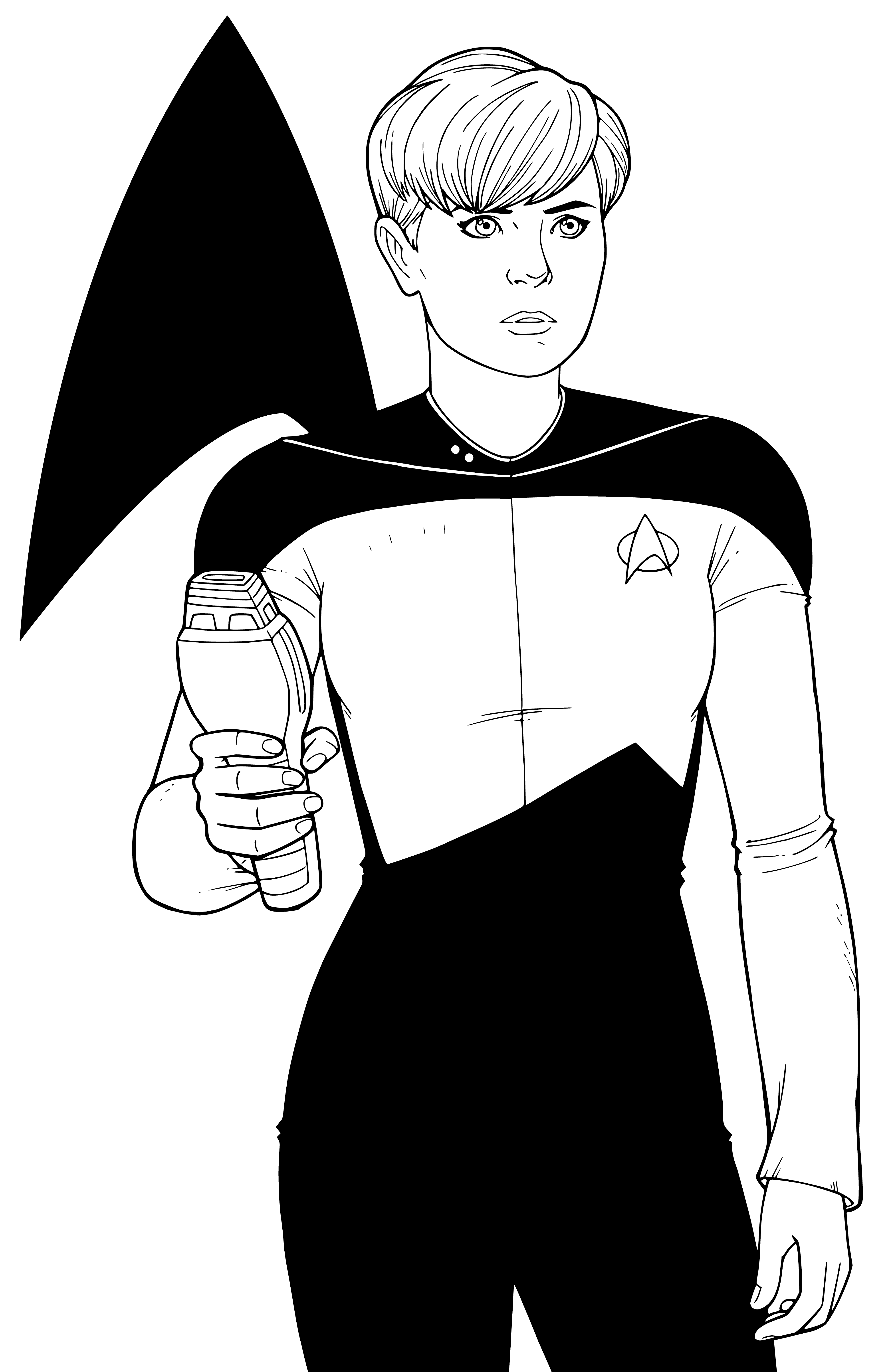 coloriage: Rakurska avec le lieutenant Tasha Yar, un personnage Star Trek