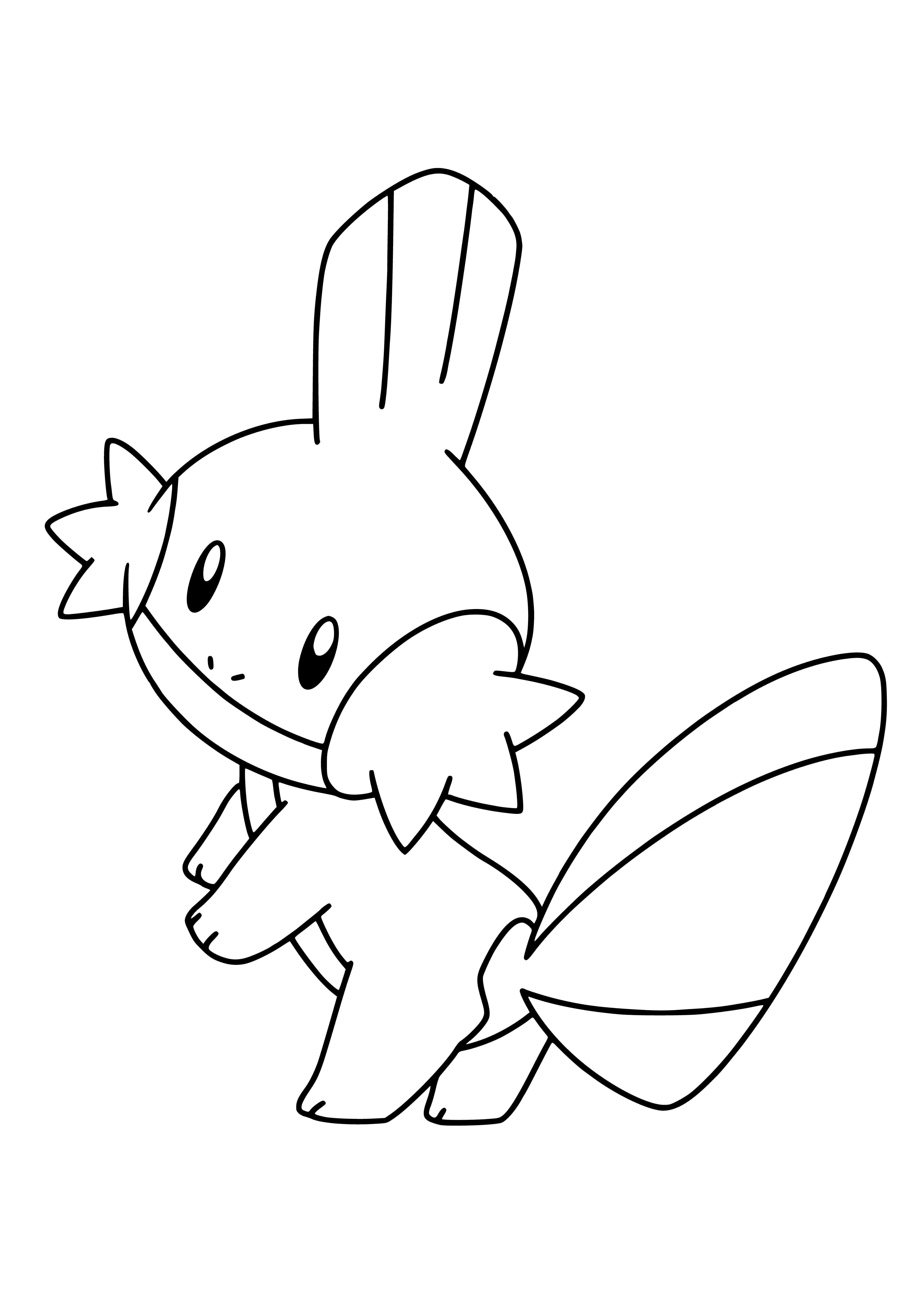 coloring page: Painting Pokemon Madkip in black and white