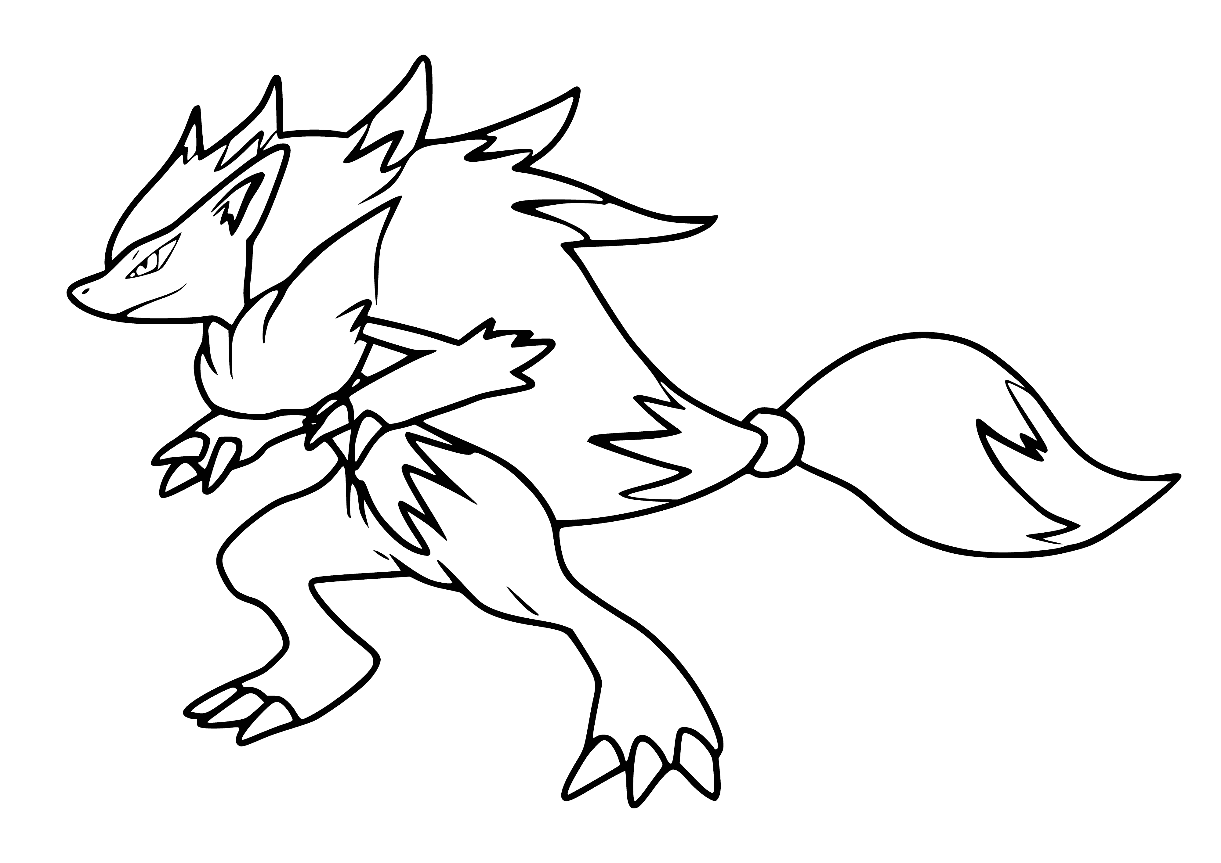 coloring page: Coloring Pokemon Zoroark in style outlined