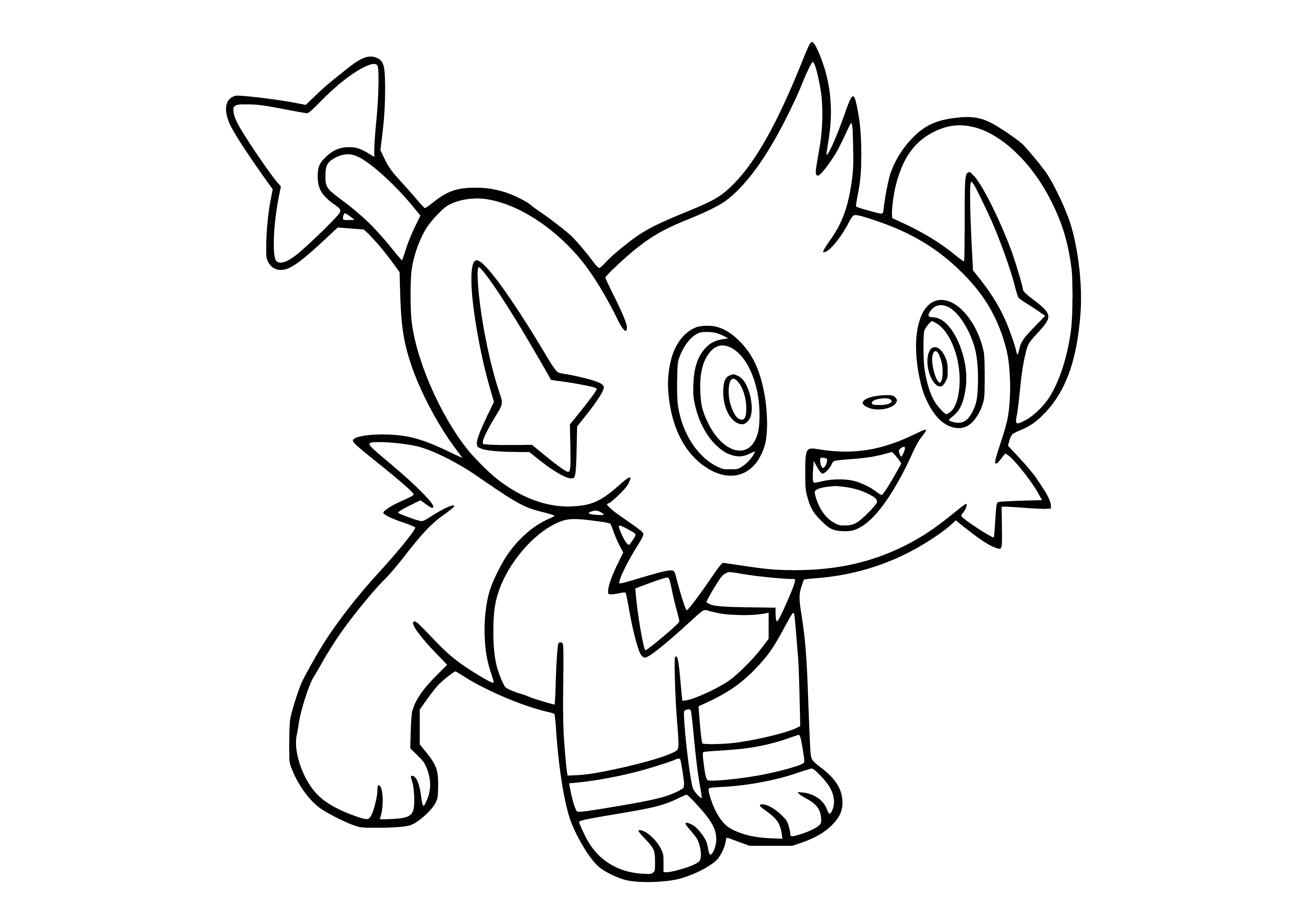 coloring page: Coloring Pokemon Shinx in black and white