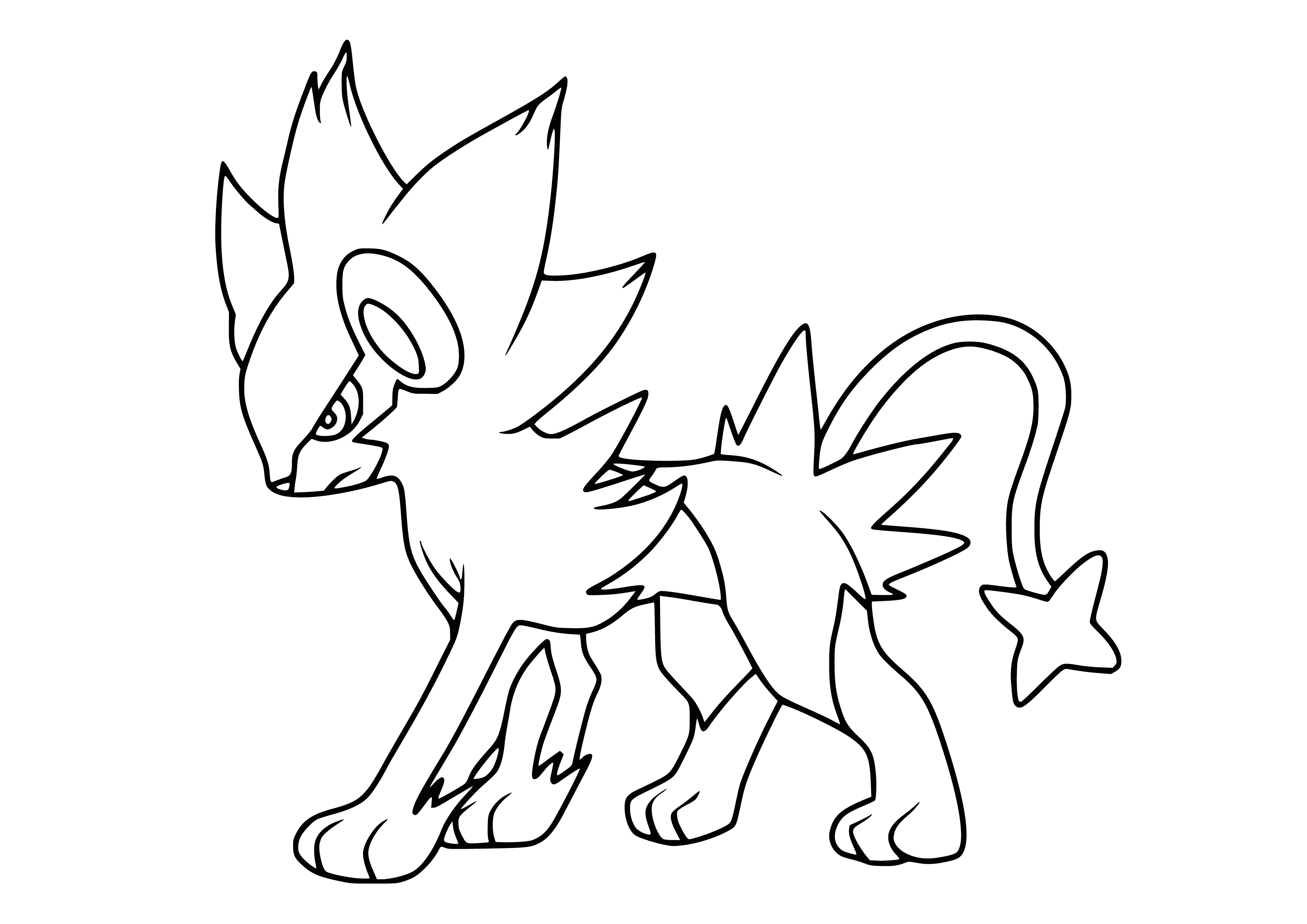 coloring page: Contour Coloring of Pokemon Luxray